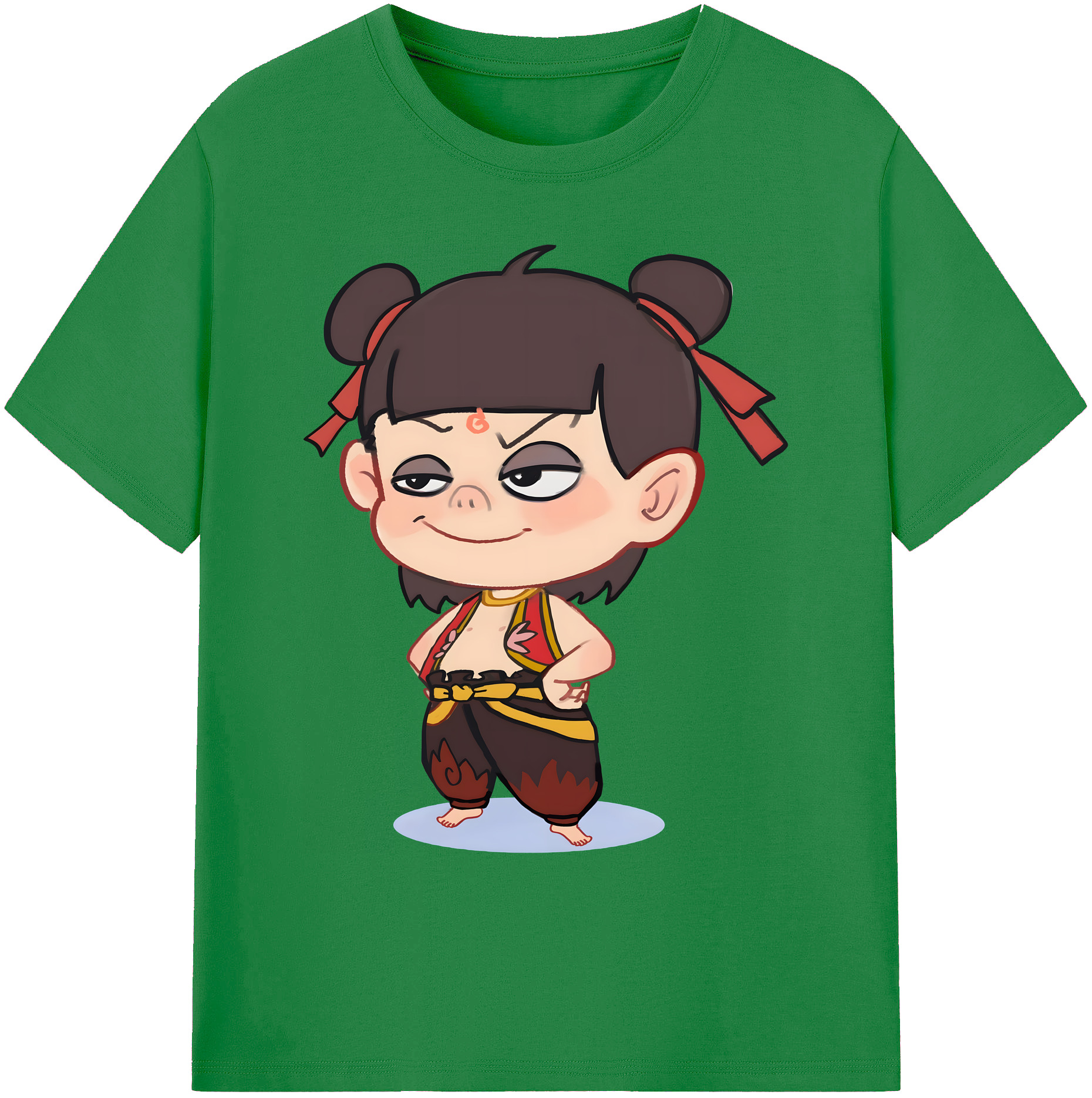 （画像用） Ne Zha 2 ナタ 魔童の大暴れ 綿100％ メンズ半袖Tシャツ｜肌触りやわらか＆通気性