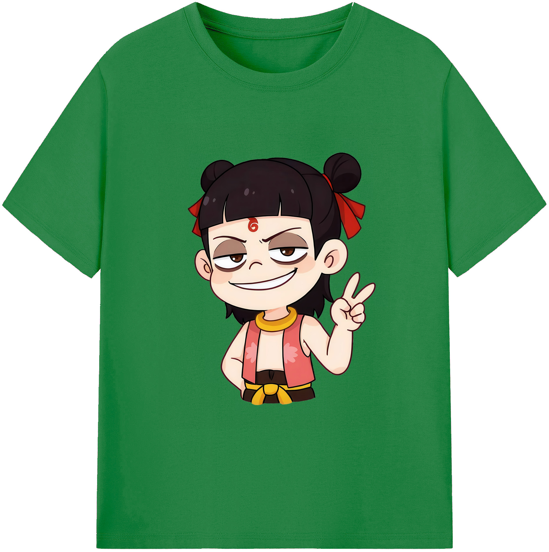 （画像用） Ne Zha 2 ナタ 魔童の大暴れ 綿100％ メンズ半袖Tシャツ｜肌触りやわらか＆通気性