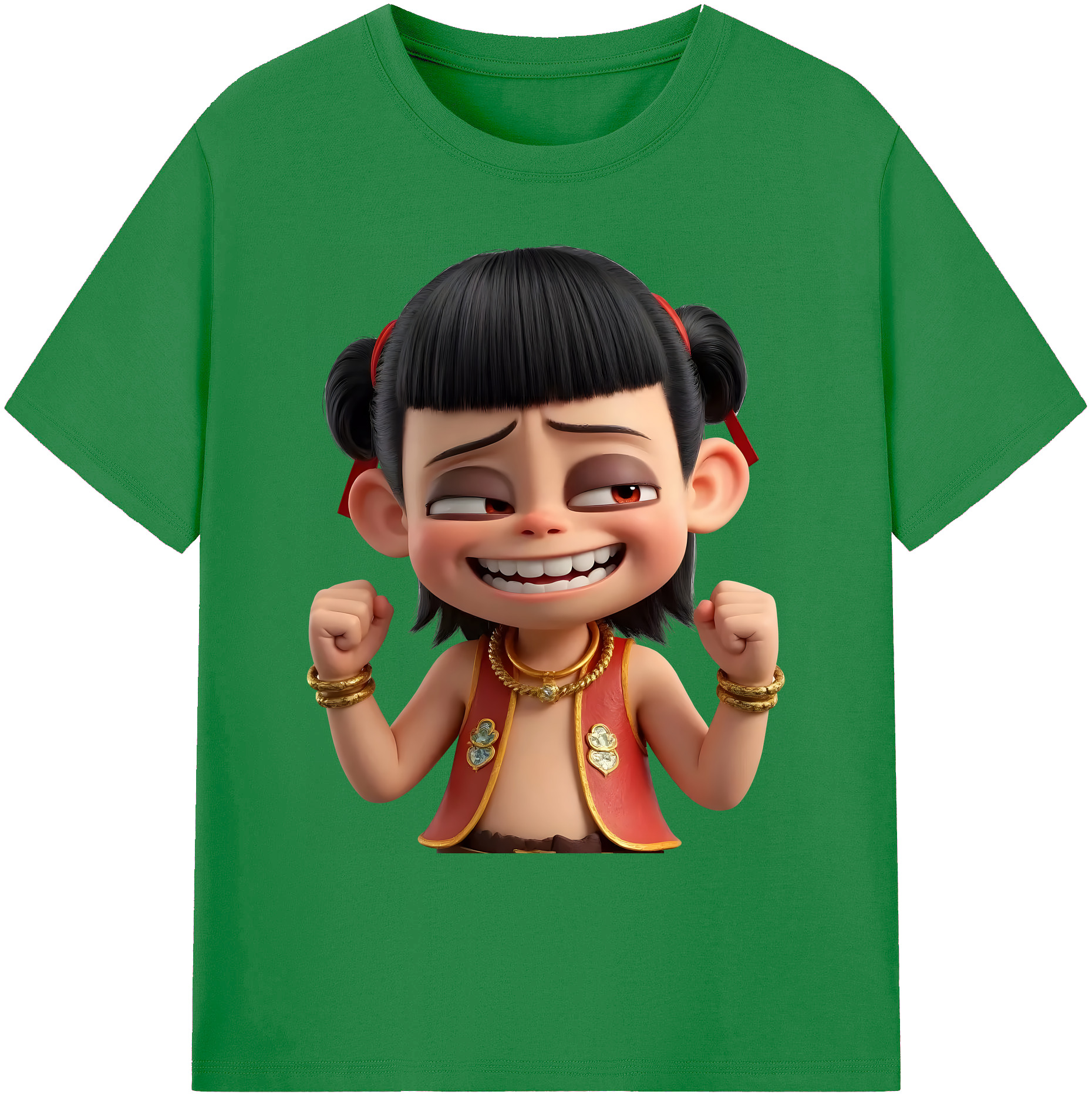 （画像用） Ne Zha 2 ナタ 魔童の大暴れ 綿100％ メンズ半袖Tシャツ｜肌触りやわらか＆通気性