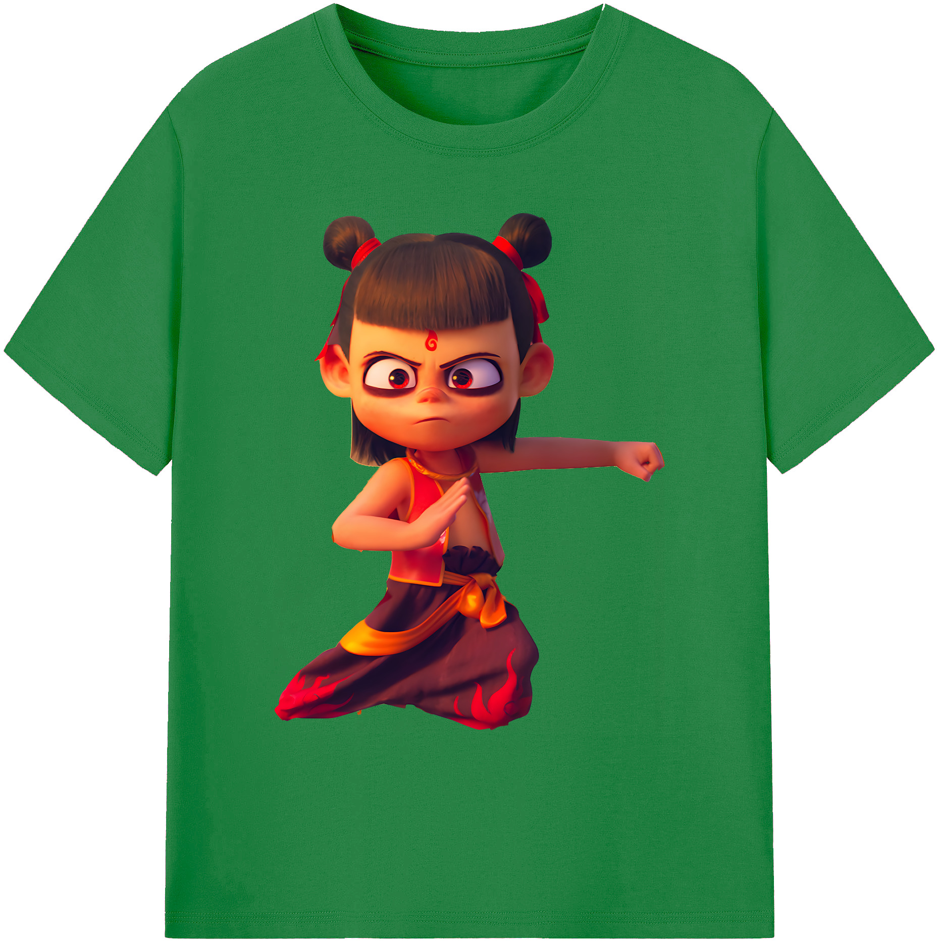 （画像用） Ne Zha 2 ナタ 魔童の大暴れ 綿100％ メンズ半袖Tシャツ｜肌触りやわらか＆通気性