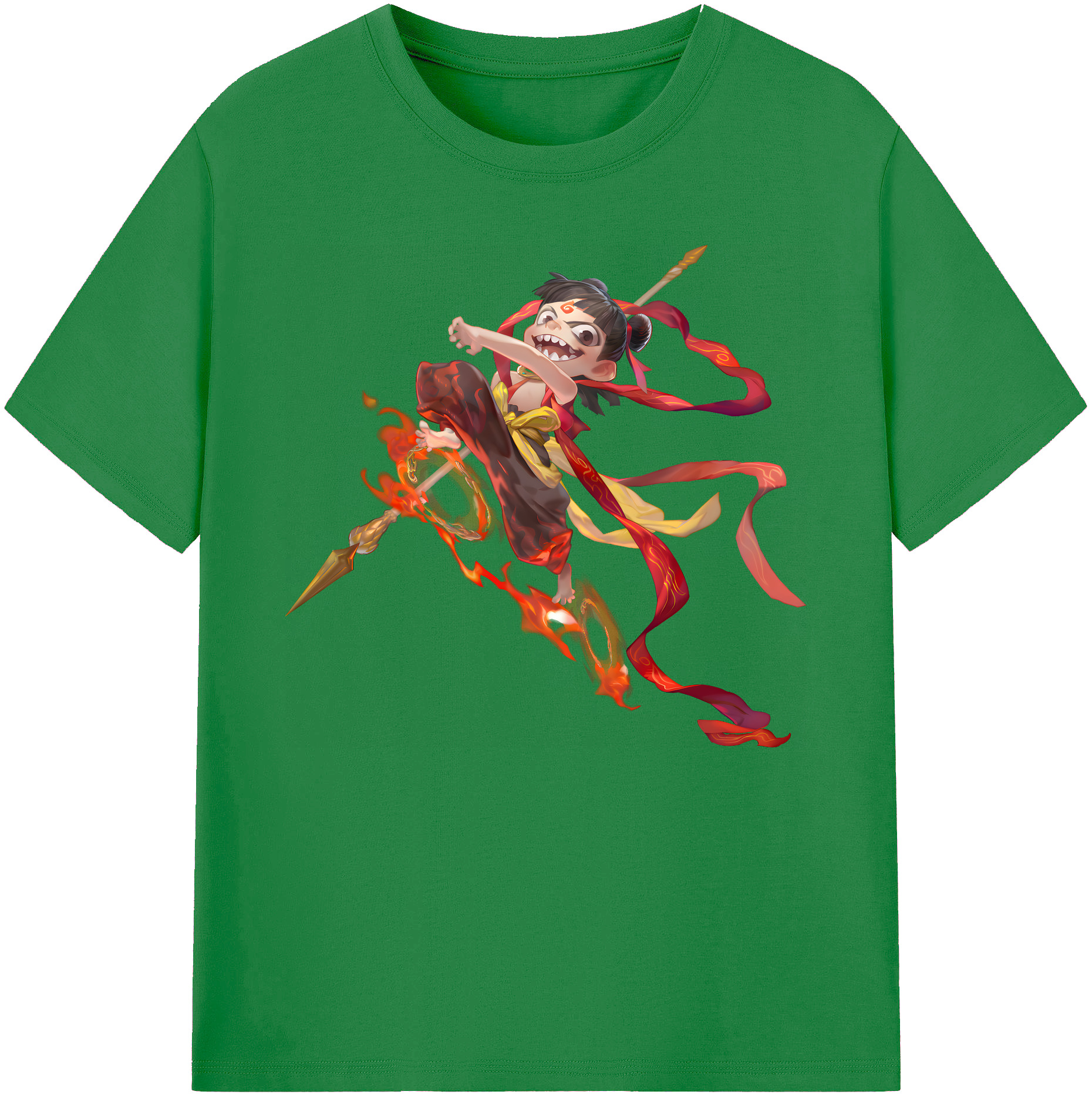 （画像用） Ne Zha 2 ナタ 魔童の大暴れ 綿100％ メンズ半袖Tシャツ｜肌触りやわらか＆通気性