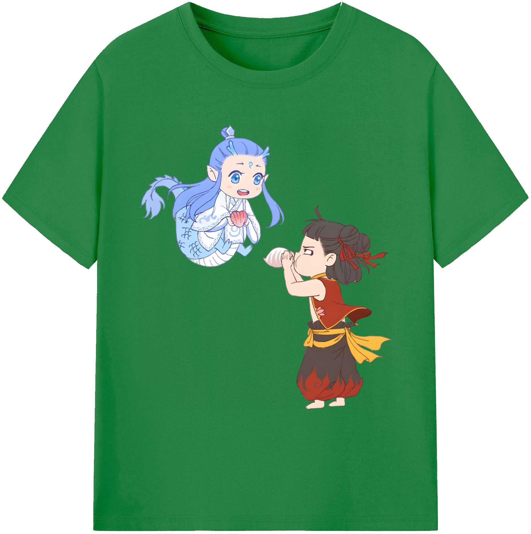 （画像用） Ne Zha 2 ナタ 魔童の大暴れ 綿100％ メンズ半袖Tシャツ｜肌触りやわらか＆通気性