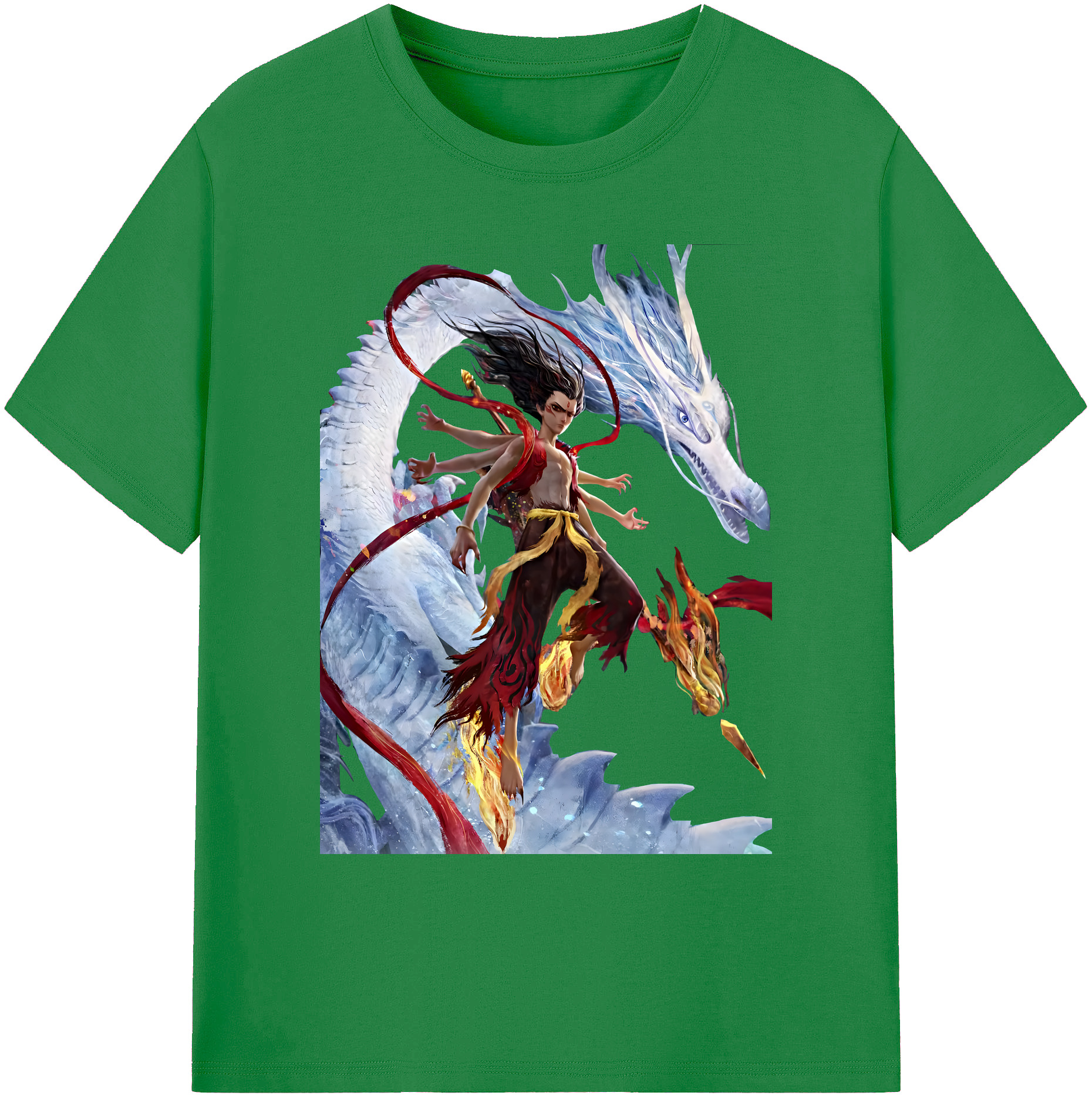 （画像用） Ne Zha 2 ナタ 魔童の大暴れ 綿100％ メンズ半袖Tシャツ｜肌触りやわらか＆通気性