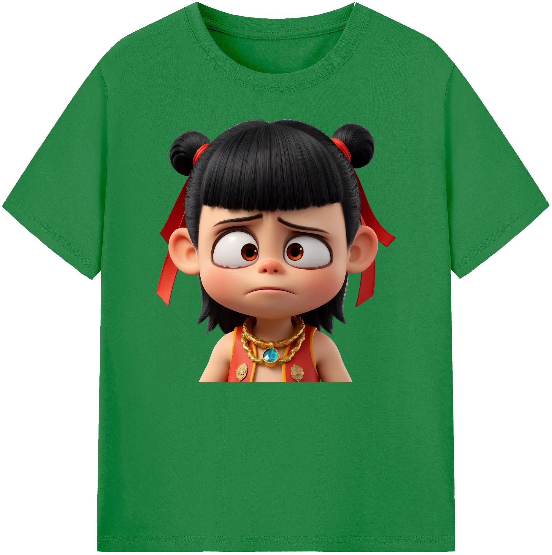 （画像用） Ne Zha 2 ナタ 魔童の大暴れ 綿100％ メンズ半袖Tシャツ｜肌触りやわらか＆通気性