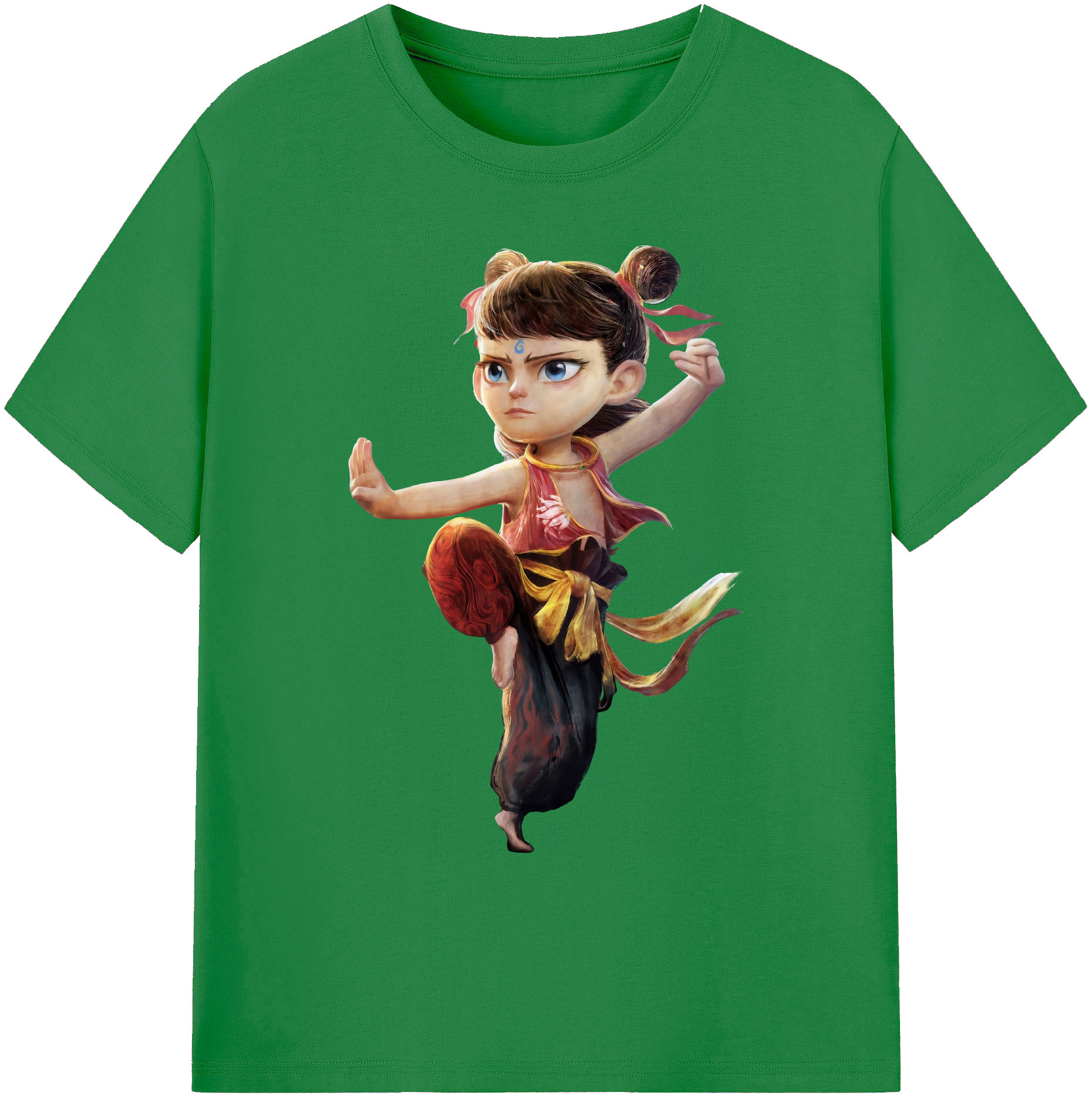 （画像用） Ne Zha 2 ナタ 魔童の大暴れ 綿100％ メンズ半袖Tシャツ｜肌触りやわらか＆通気性