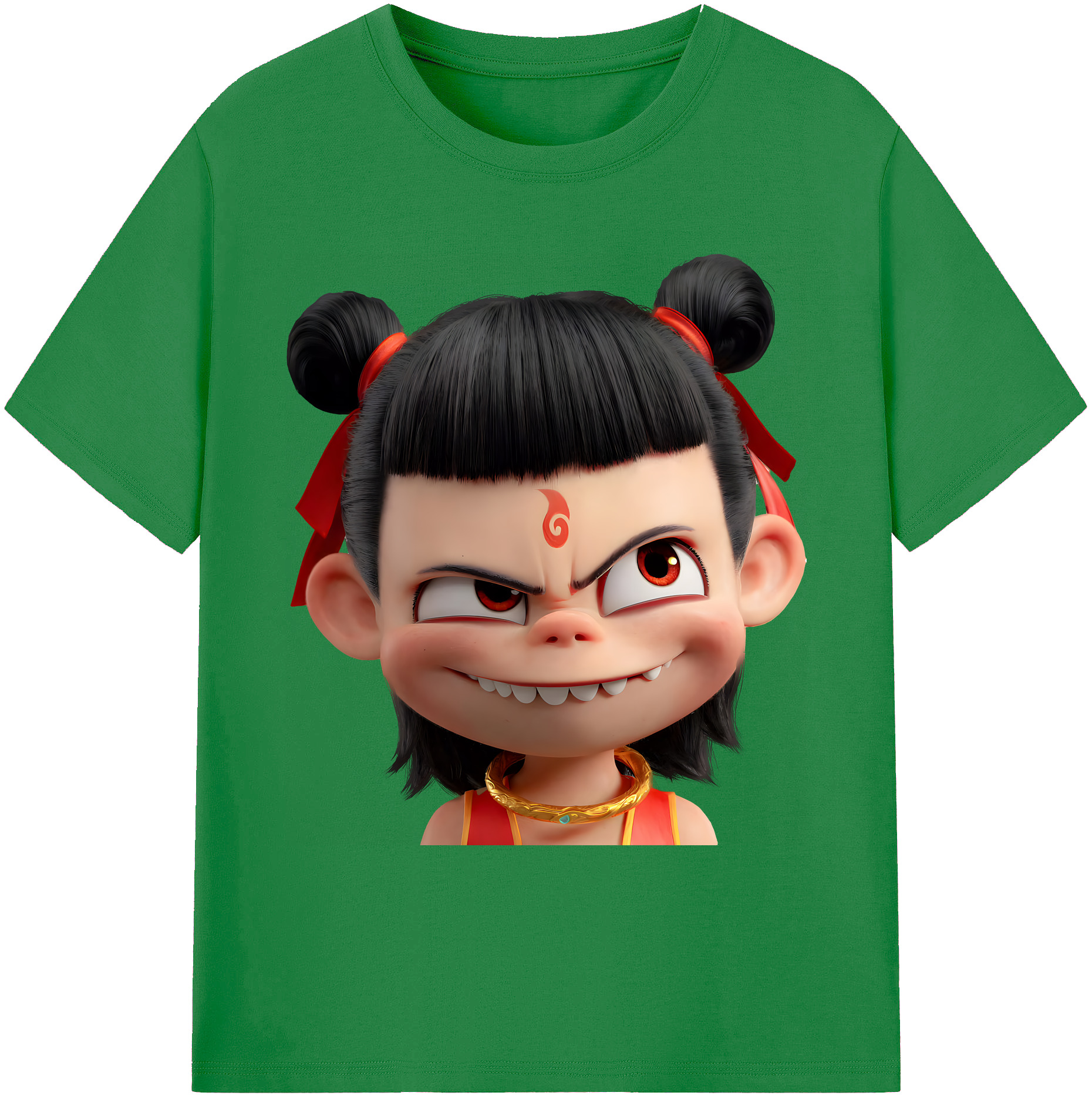 （画像用） Ne Zha 2 ナタ 魔童の大暴れ 綿100％ メンズ半袖Tシャツ｜肌触りやわらか＆通気性