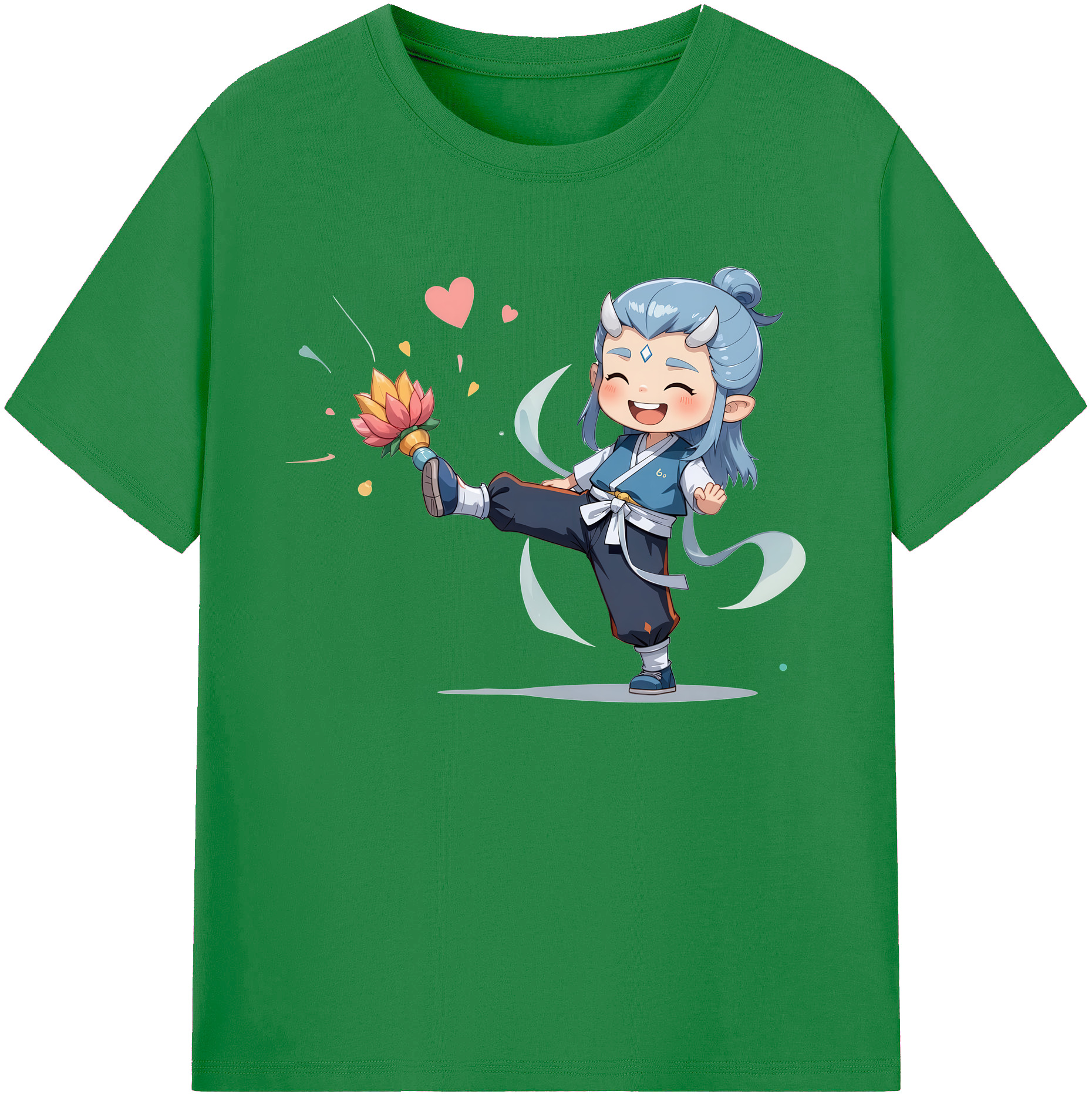 （画像用） Ne Zha 2 ナタ 魔童の大暴れ 綿100％ メンズ半袖Tシャツ｜肌触りやわらか＆通気性