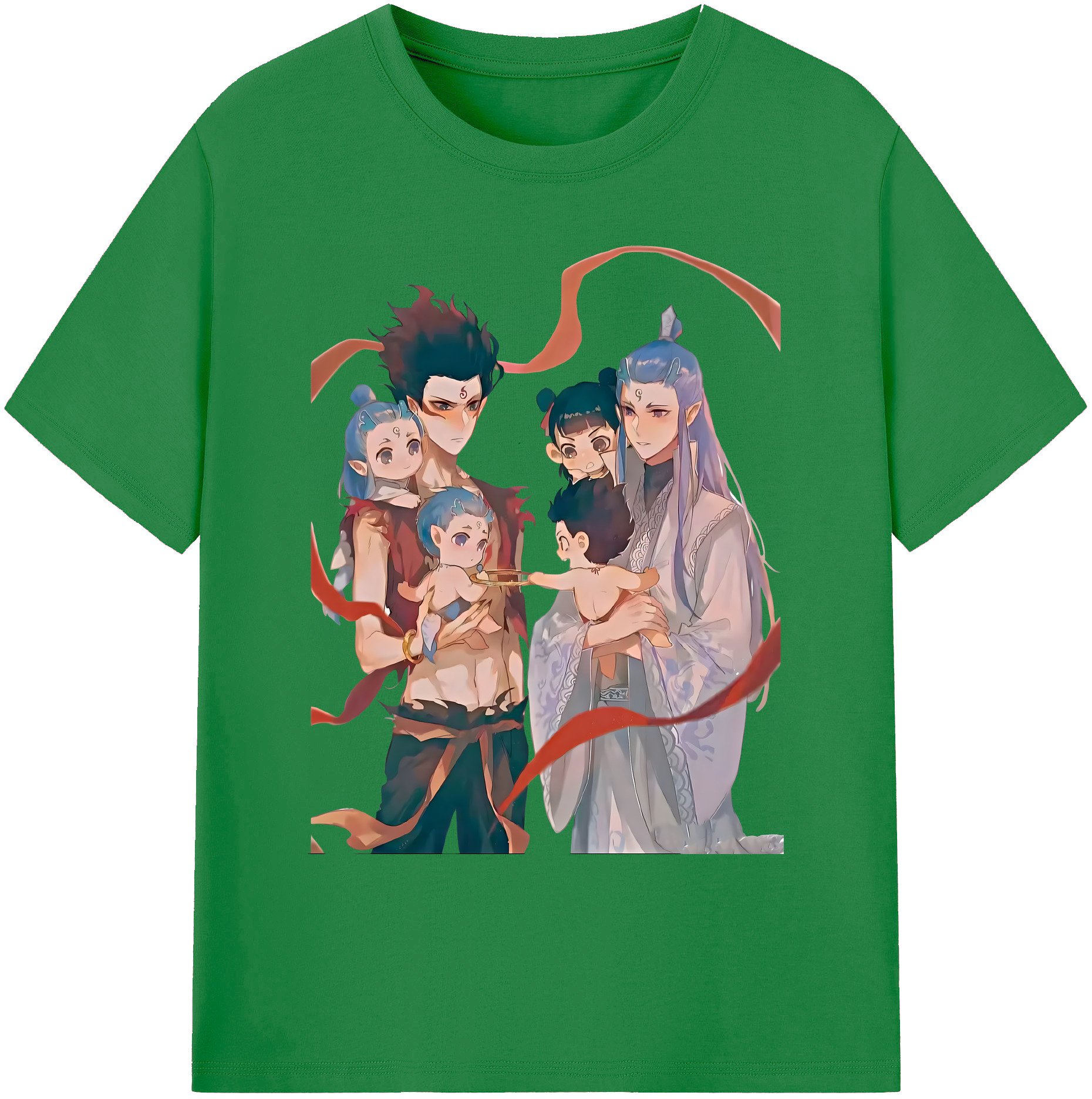 （画像用） Ne Zha 2 ナタ 魔童の大暴れ 綿100％ メンズ半袖Tシャツ｜肌触りやわらか＆通気性