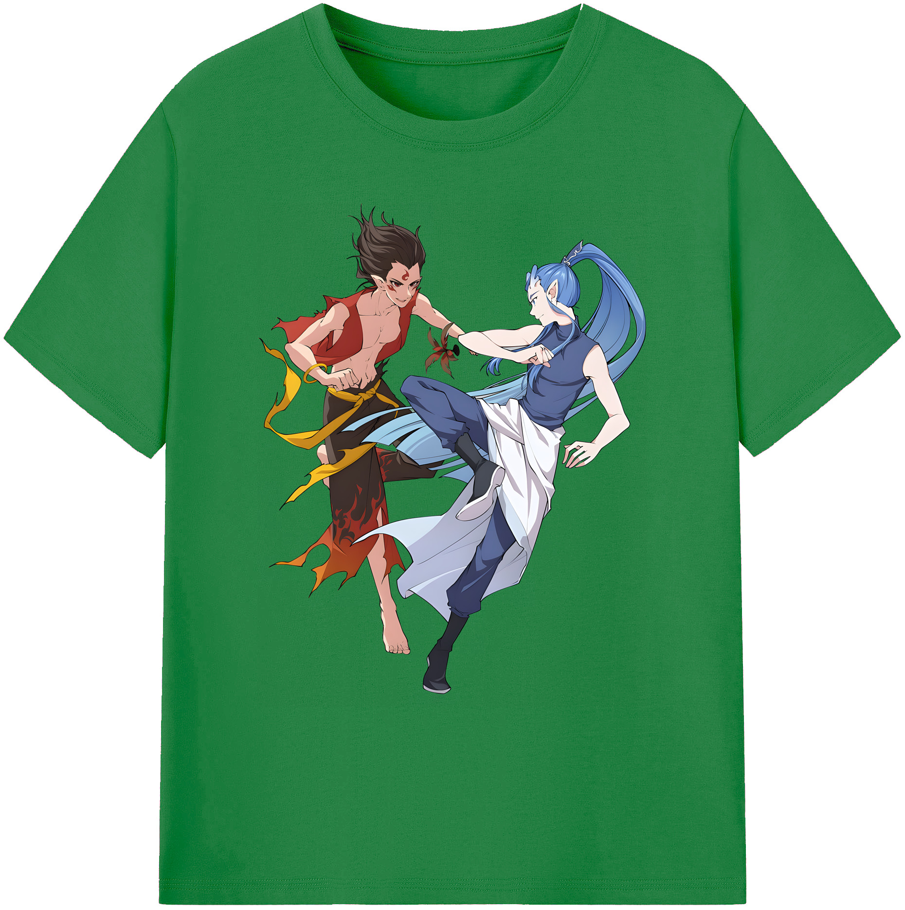 （画像用） Ne Zha 2 ナタ 魔童の大暴れ 綿100％ メンズ半袖Tシャツ｜肌触りやわらか＆通気性