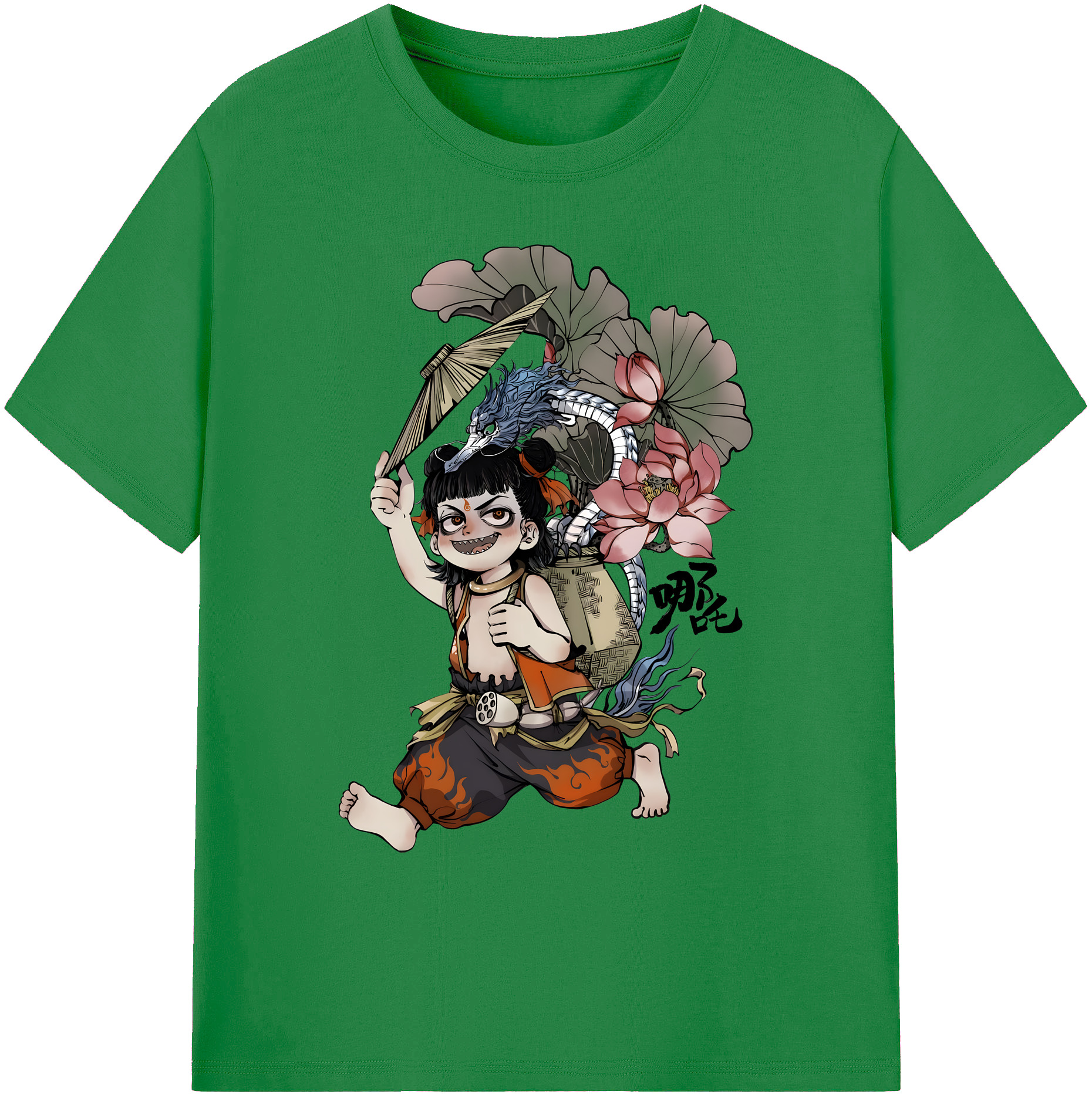 （画像用） Ne Zha 2 ナタ 魔童の大暴れ 綿100％ メンズ半袖Tシャツ｜肌触りやわらか＆通気性