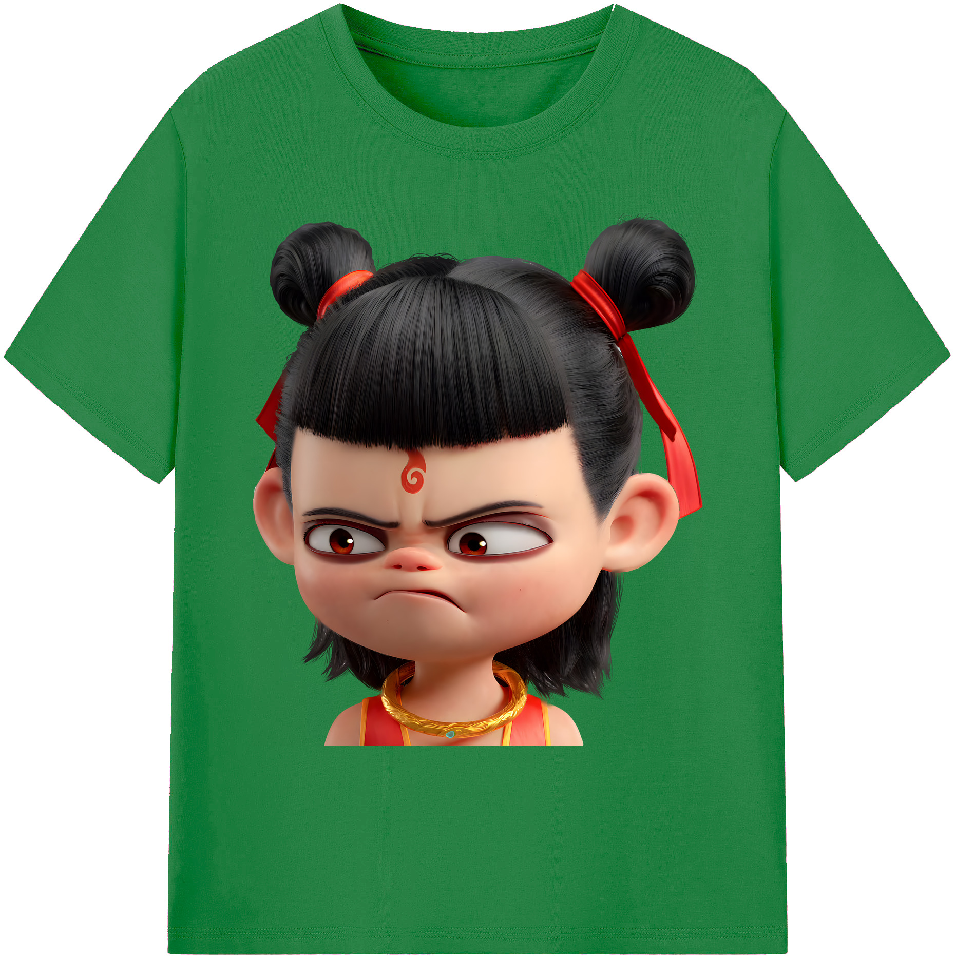 （画像用） Ne Zha 2 ナタ 魔童の大暴れ 綿100％ メンズ半袖Tシャツ｜肌触りやわらか＆通気性