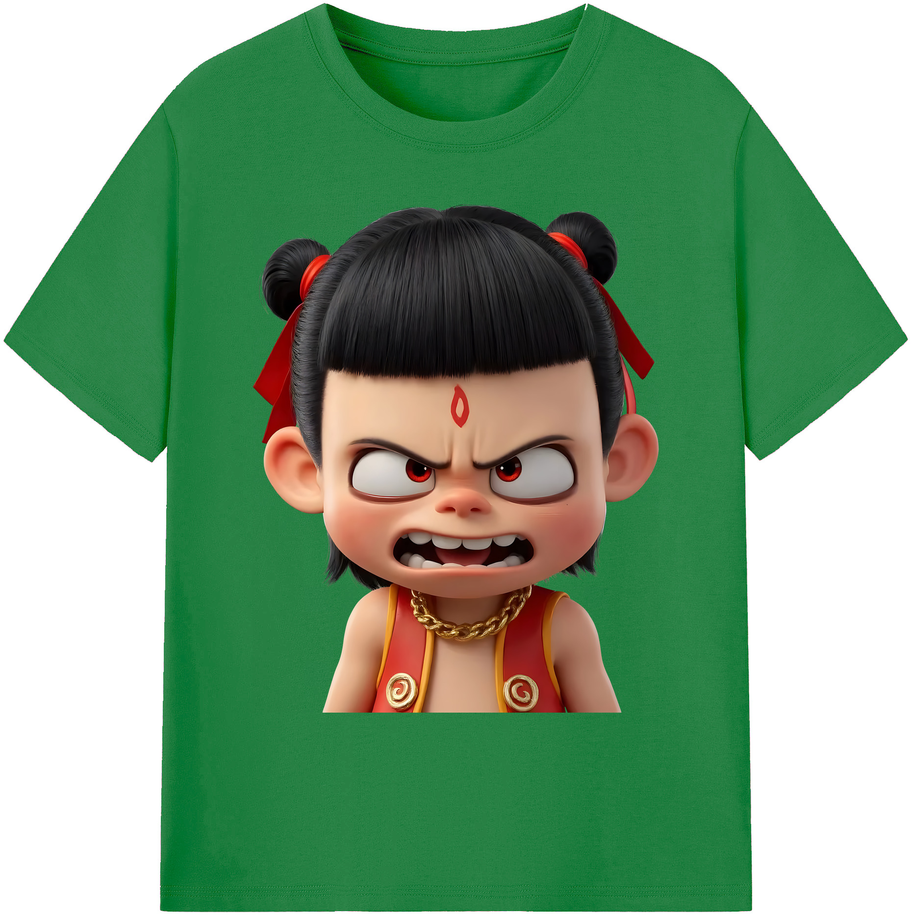 （画像用） Ne Zha 2 ナタ 魔童の大暴れ 綿100％ メンズ半袖Tシャツ｜肌触りやわらか＆通気性