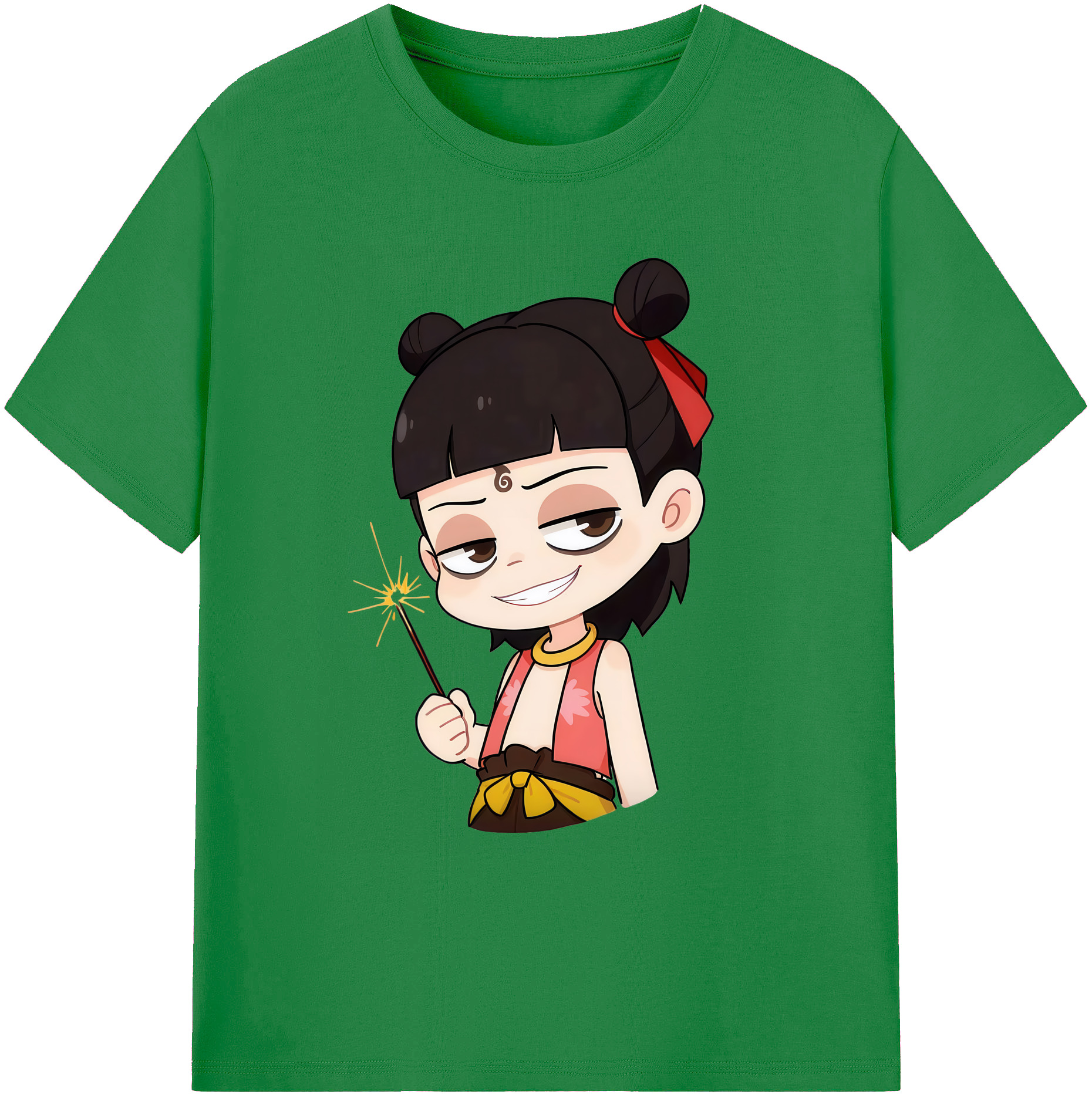 （画像用） Ne Zha 2 ナタ 魔童の大暴れ 綿100％ メンズ半袖Tシャツ｜肌触りやわらか＆通気性