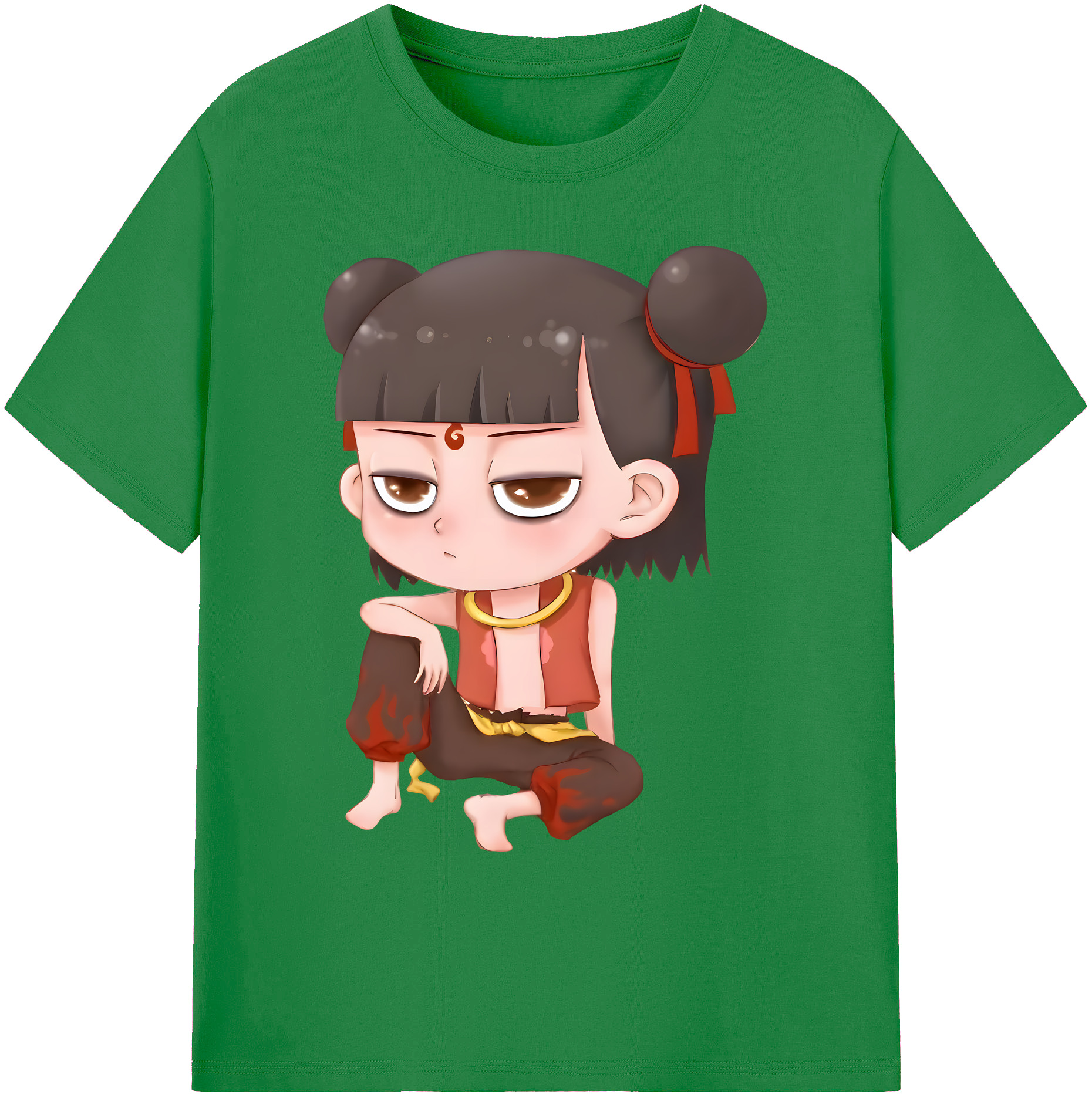 （画像用） Ne Zha 2 ナタ 魔童の大暴れ 綿100％ メンズ半袖Tシャツ｜肌触りやわらか＆通気性