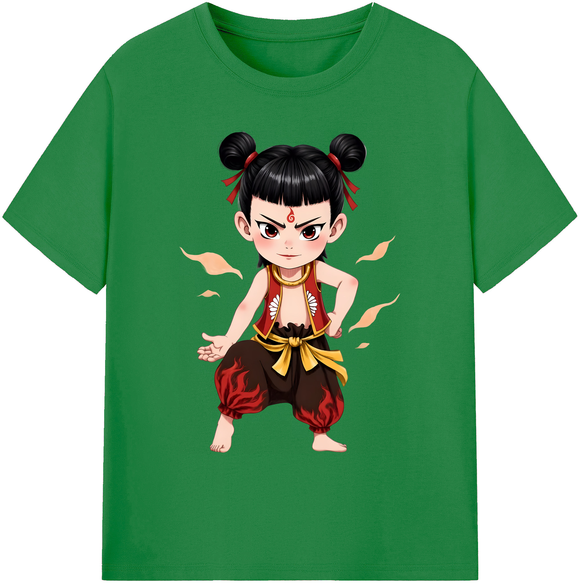 （画像用） Ne Zha 2 ナタ 魔童の大暴れ 綿100％ メンズ半袖Tシャツ｜肌触りやわらか＆通気性