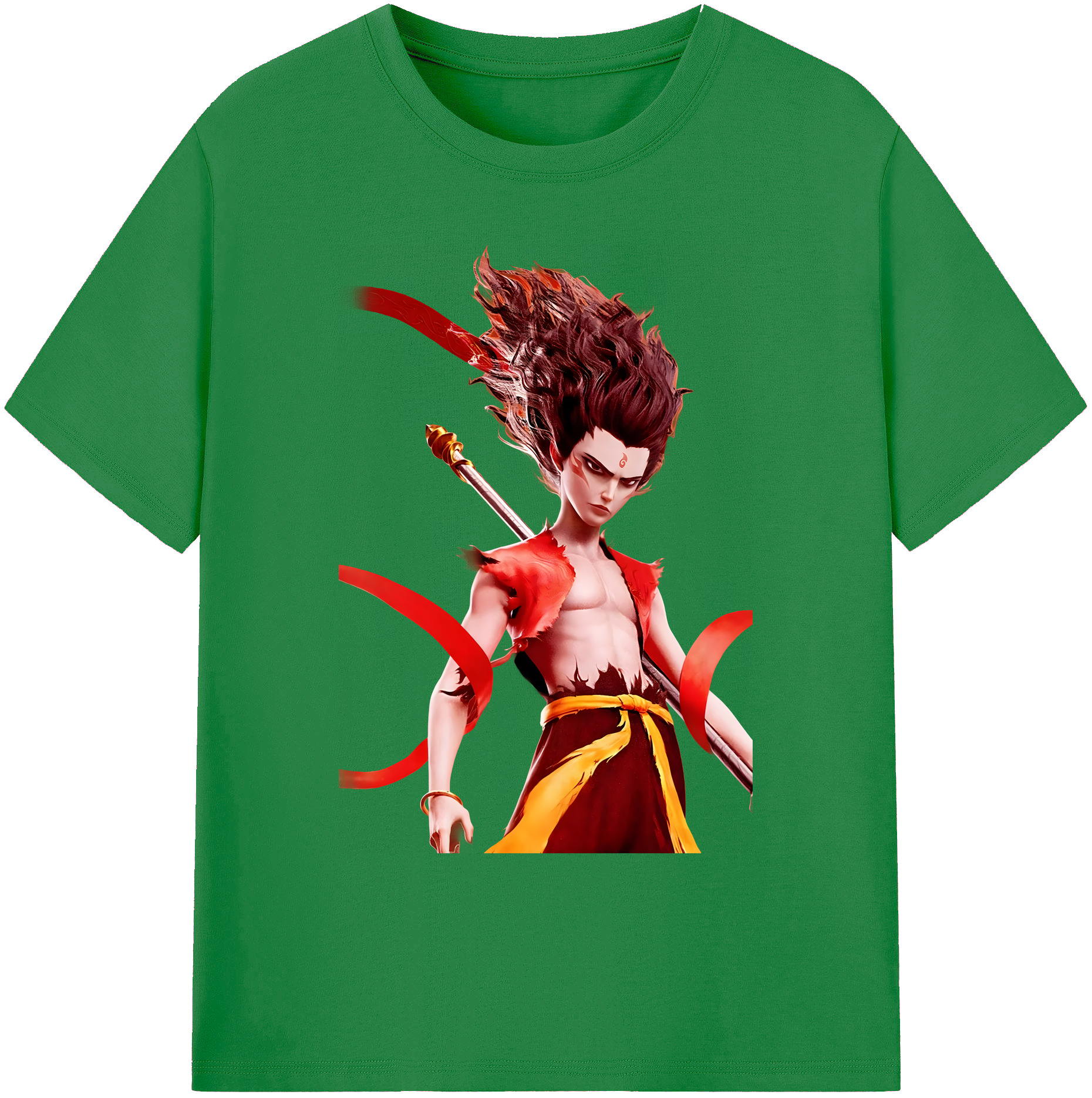 （画像用） Ne Zha 2 ナタ 魔童の大暴れ 綿100％ メンズ半袖Tシャツ｜肌触りやわらか＆通気性
