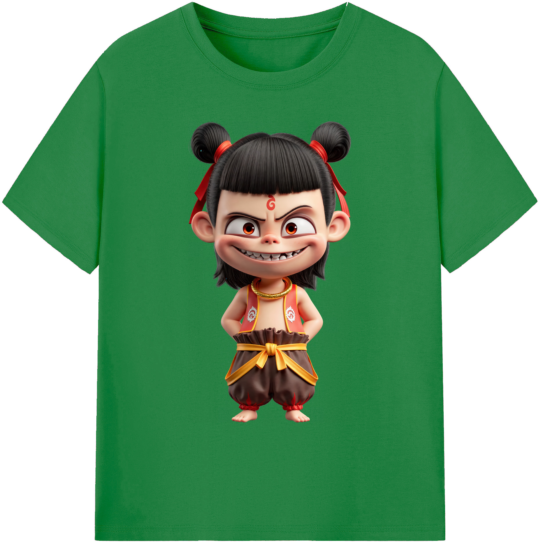 （画像用） Ne Zha 2 ナタ 魔童の大暴れ 綿100％ メンズ半袖Tシャツ｜肌触りやわらか＆通気性