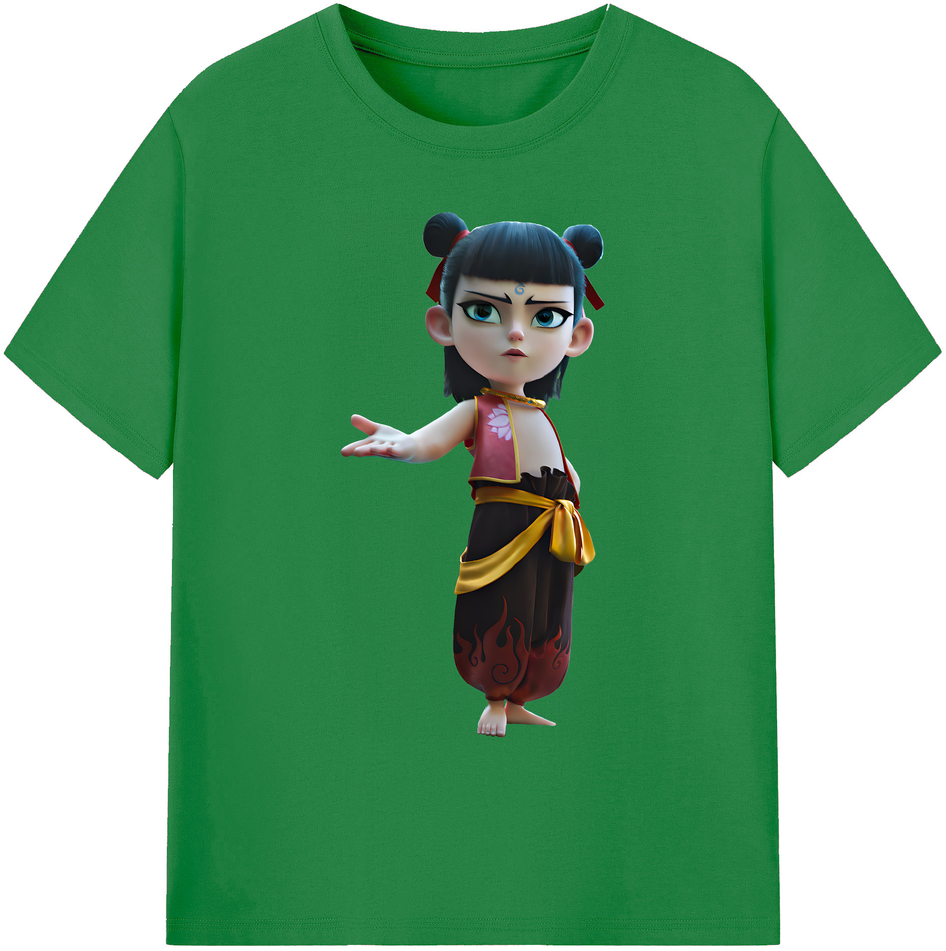 （画像用） Ne Zha 2 ナタ 魔童の大暴れ 綿100％ メンズ半袖Tシャツ｜肌触りやわらか＆通気性
