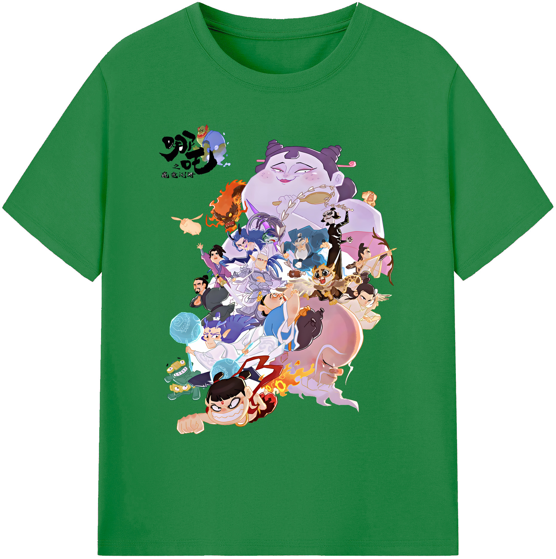 （画像用） Ne Zha 2 ナタ 魔童の大暴れ 綿100％ メンズ半袖Tシャツ｜肌触りやわらか＆通気性