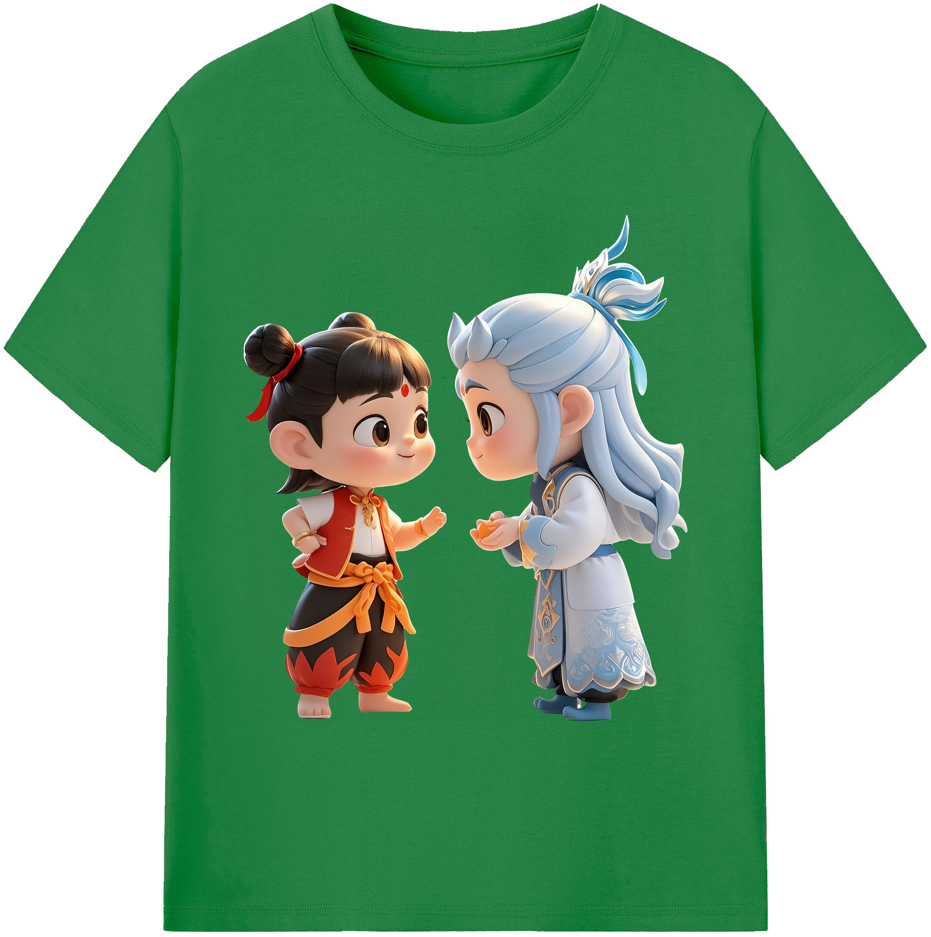 （画像用） Ne Zha 2 ナタ 魔童の大暴れ 綿100％ メンズ半袖Tシャツ｜肌触りやわらか＆通気性