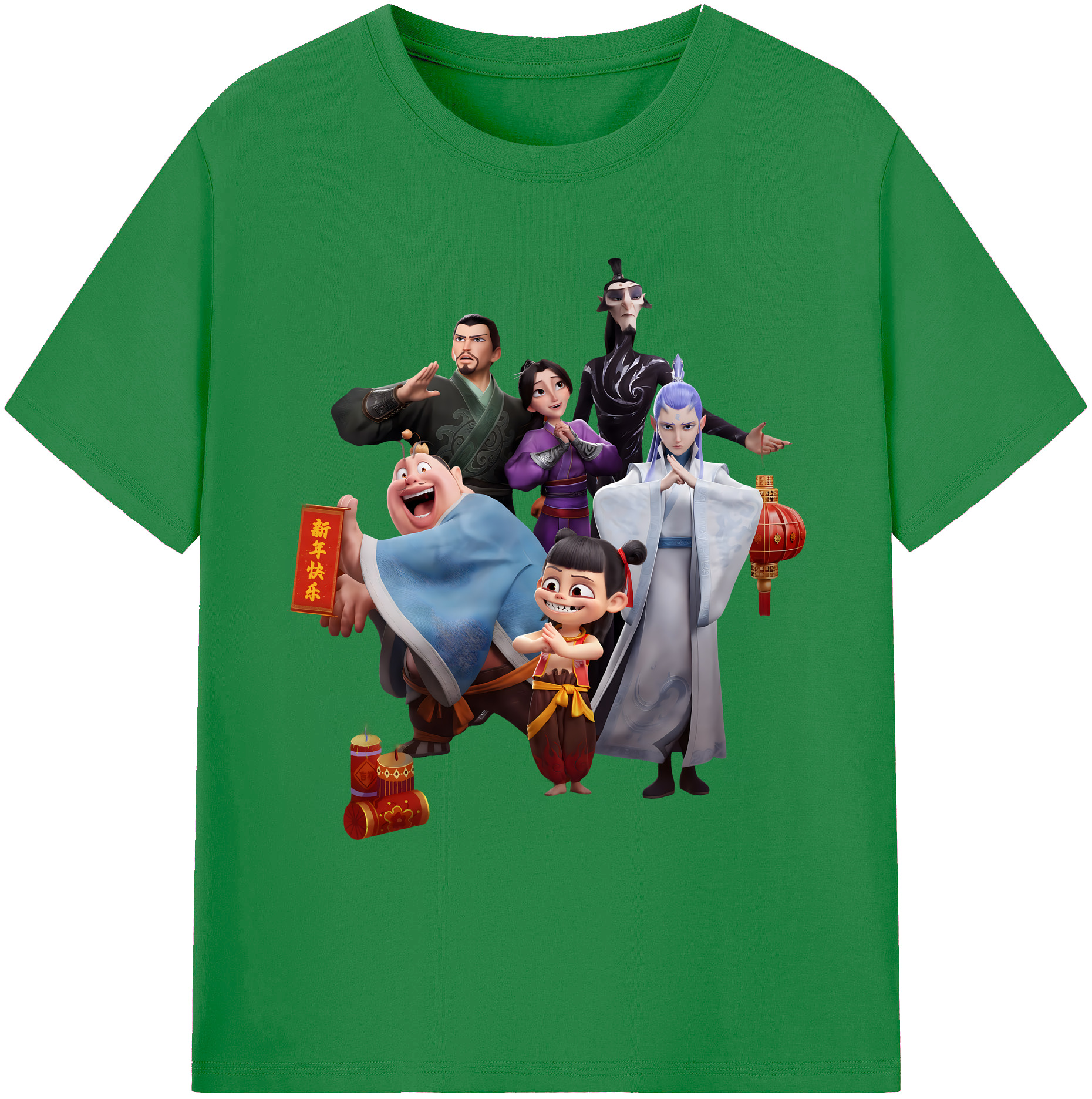 （画像用） Ne Zha 2 ナタ 魔童の大暴れ 綿100％ メンズ半袖Tシャツ｜肌触りやわらか＆通気性