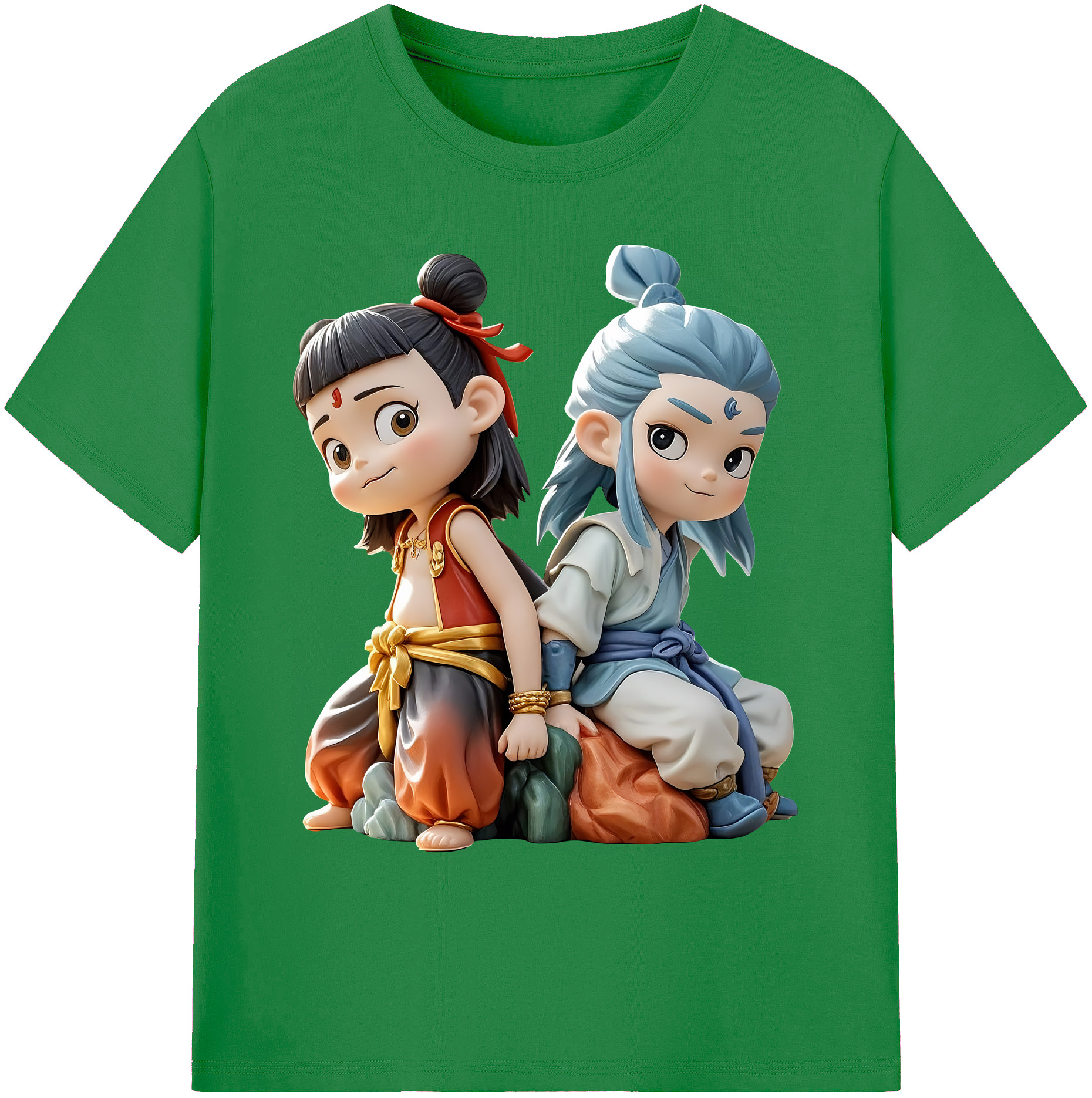 （画像用） Ne Zha 2 ナタ 魔童の大暴れ 綿100％ メンズ半袖Tシャツ｜肌触りやわらか＆通気性