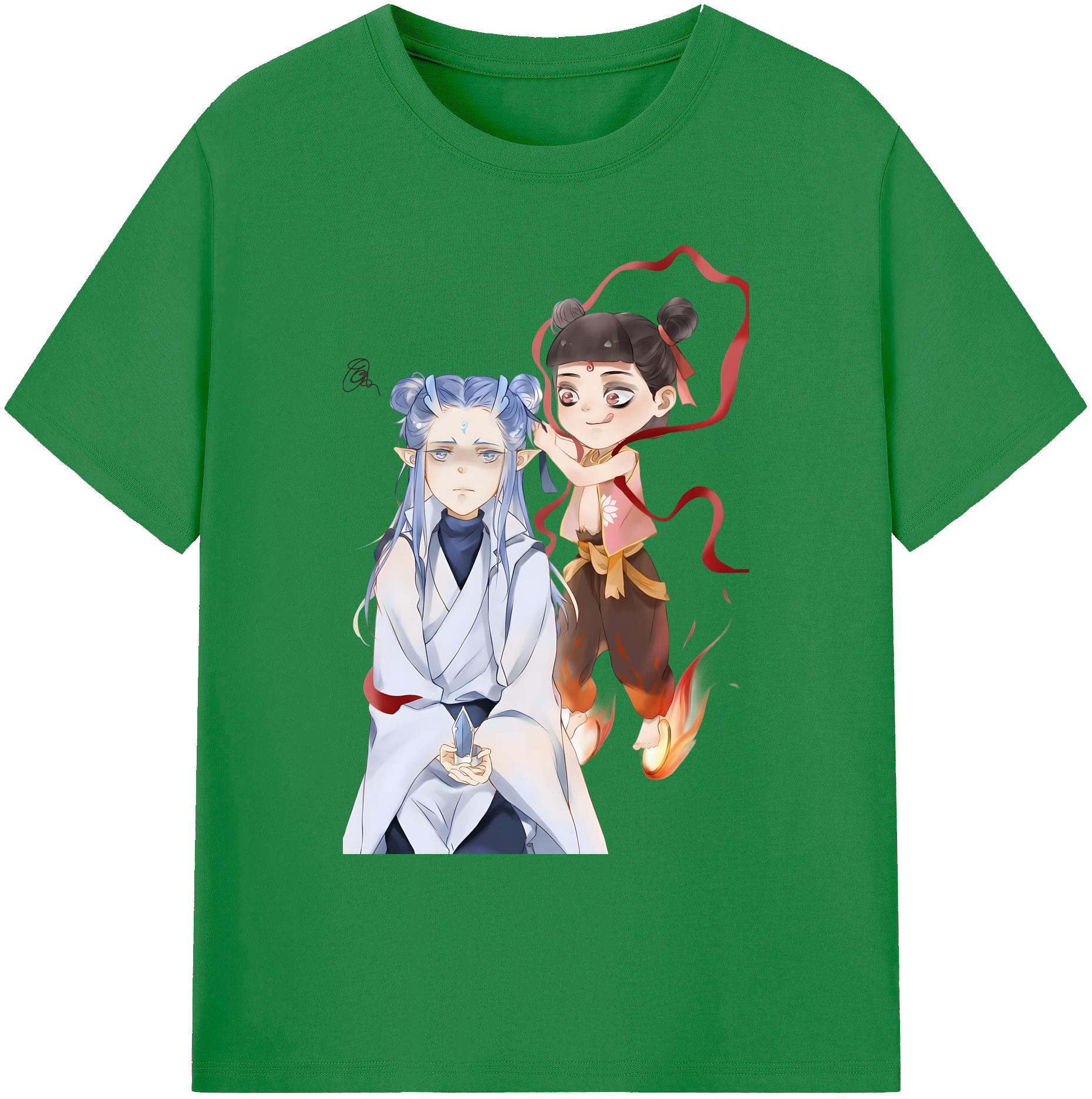 （画像用） Ne Zha 2 ナタ 魔童の大暴れ 綿100％ メンズ半袖Tシャツ｜肌触りやわらか＆通気性