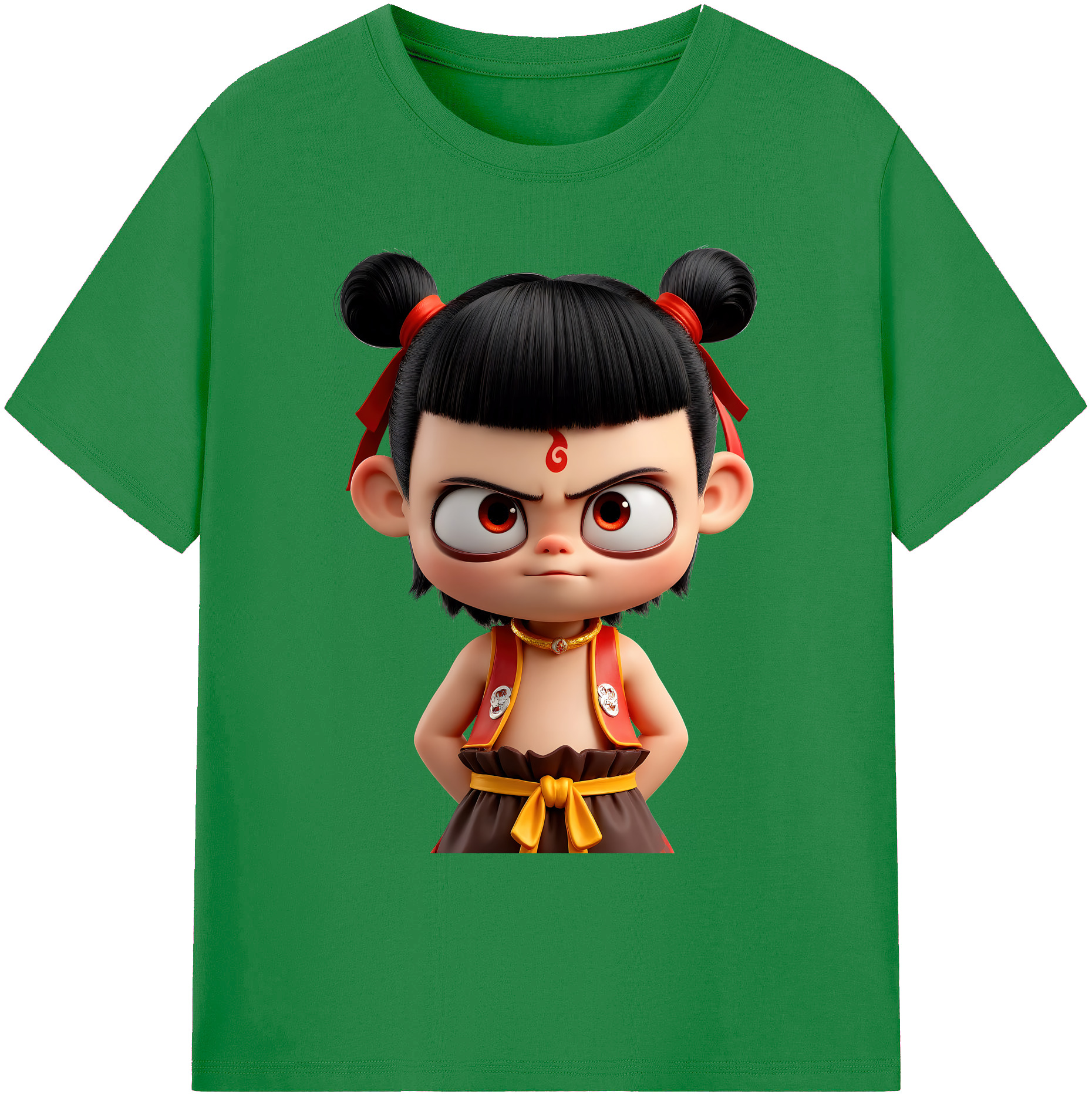 （画像用） Ne Zha 2 ナタ 魔童の大暴れ 綿100％ メンズ半袖Tシャツ｜肌触りやわらか＆通気性