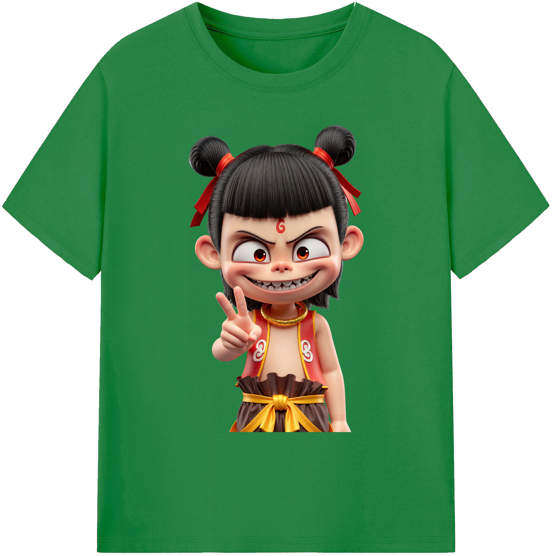 （画像用） Ne Zha 2 ナタ 魔童の大暴れ 綿100％ メンズ半袖Tシャツ｜肌触りやわらか＆通気性