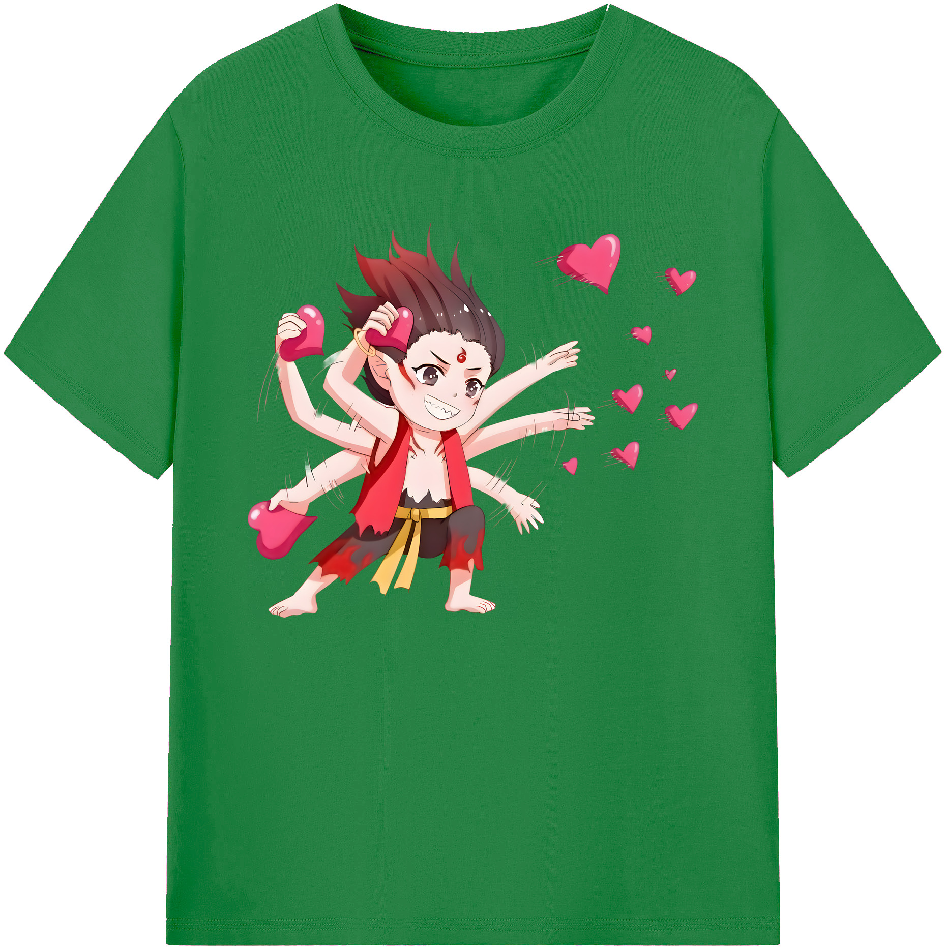 （画像用） Ne Zha 2 ナタ 魔童の大暴れ 綿100％ メンズ半袖Tシャツ｜肌触りやわらか＆通気性