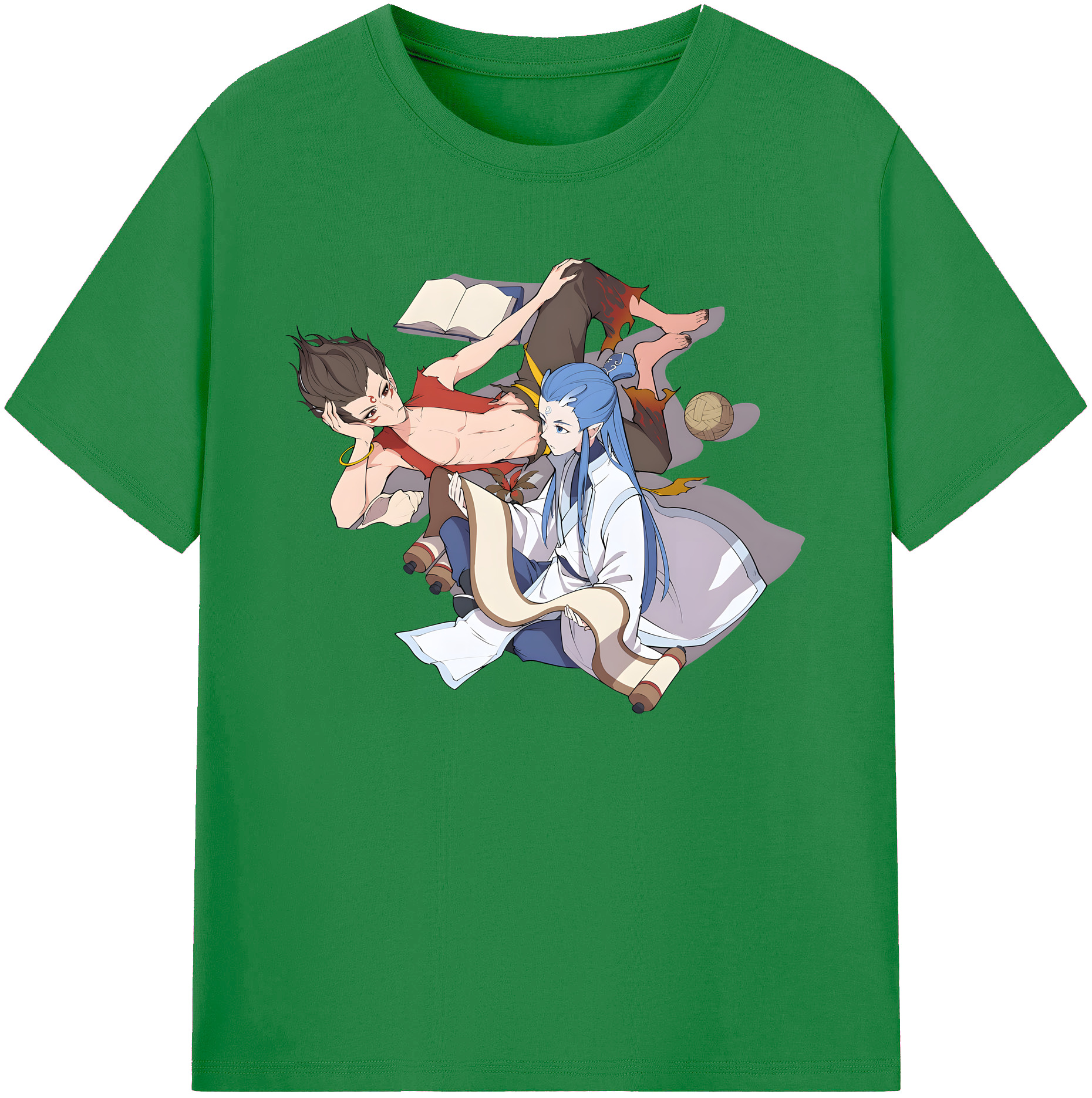 （画像用） Ne Zha 2 ナタ 魔童の大暴れ 綿100％ メンズ半袖Tシャツ｜肌触りやわらか＆通気性