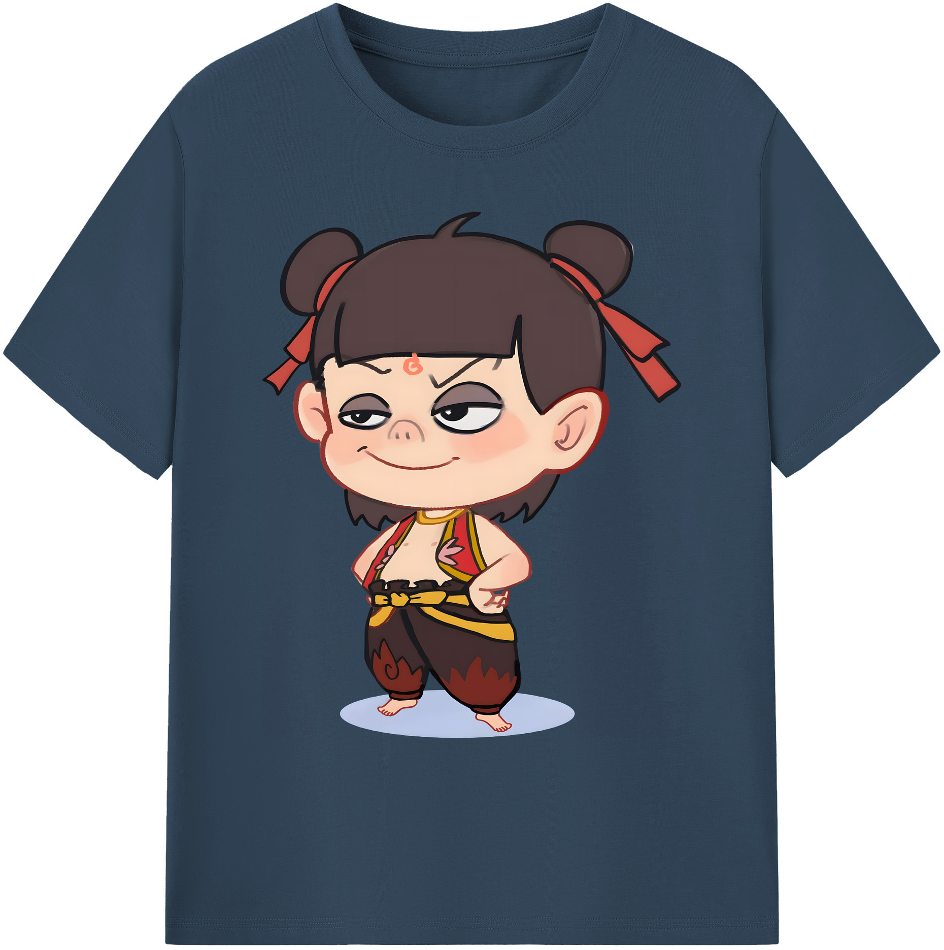 （画像用） Ne Zha 2 ナタ 魔童の大暴れ 綿100％ メンズ半袖Tシャツ｜肌触りやわらか＆通気性