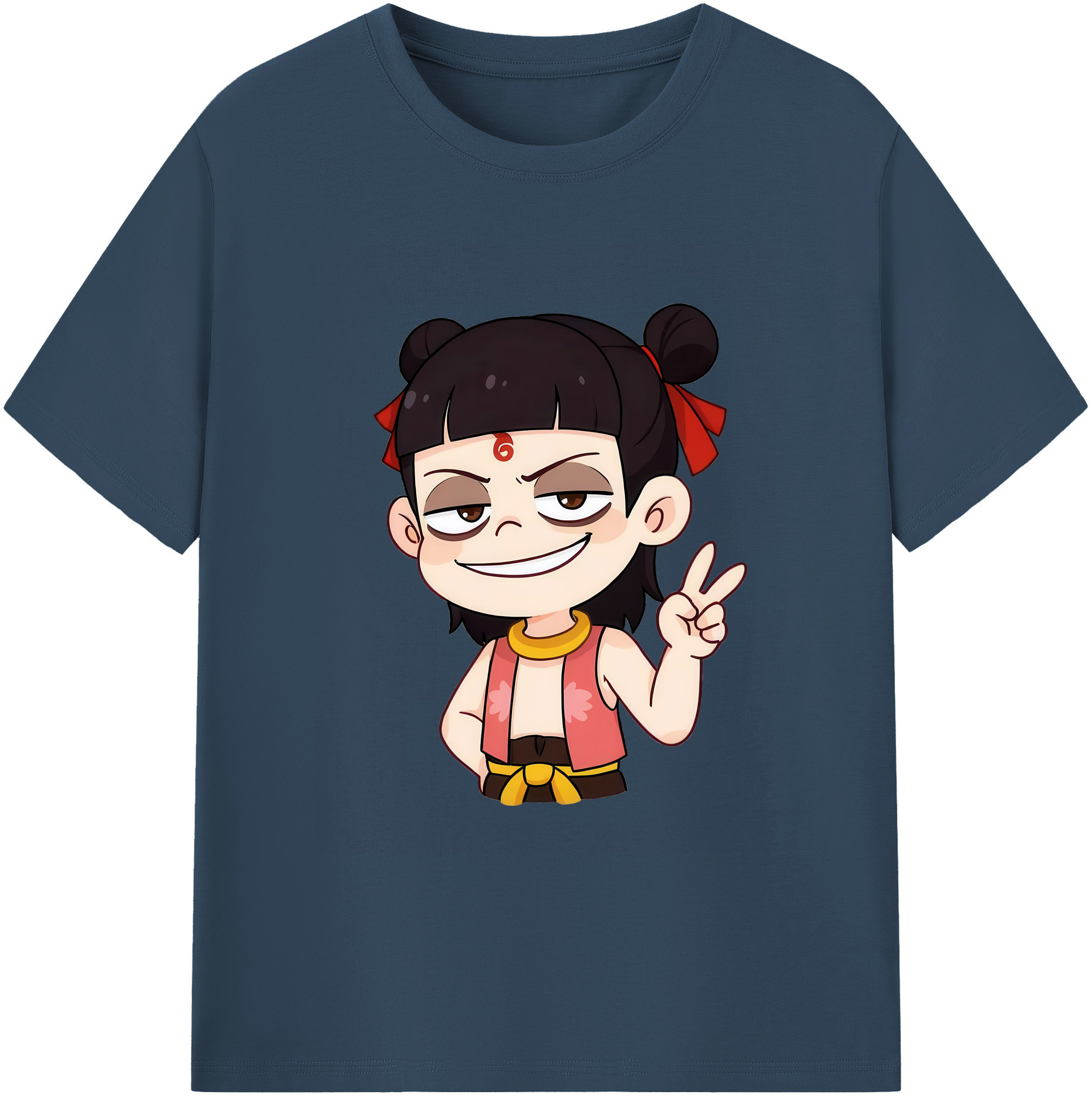 （画像用） Ne Zha 2 ナタ 魔童の大暴れ 綿100％ メンズ半袖Tシャツ｜肌触りやわらか＆通気性