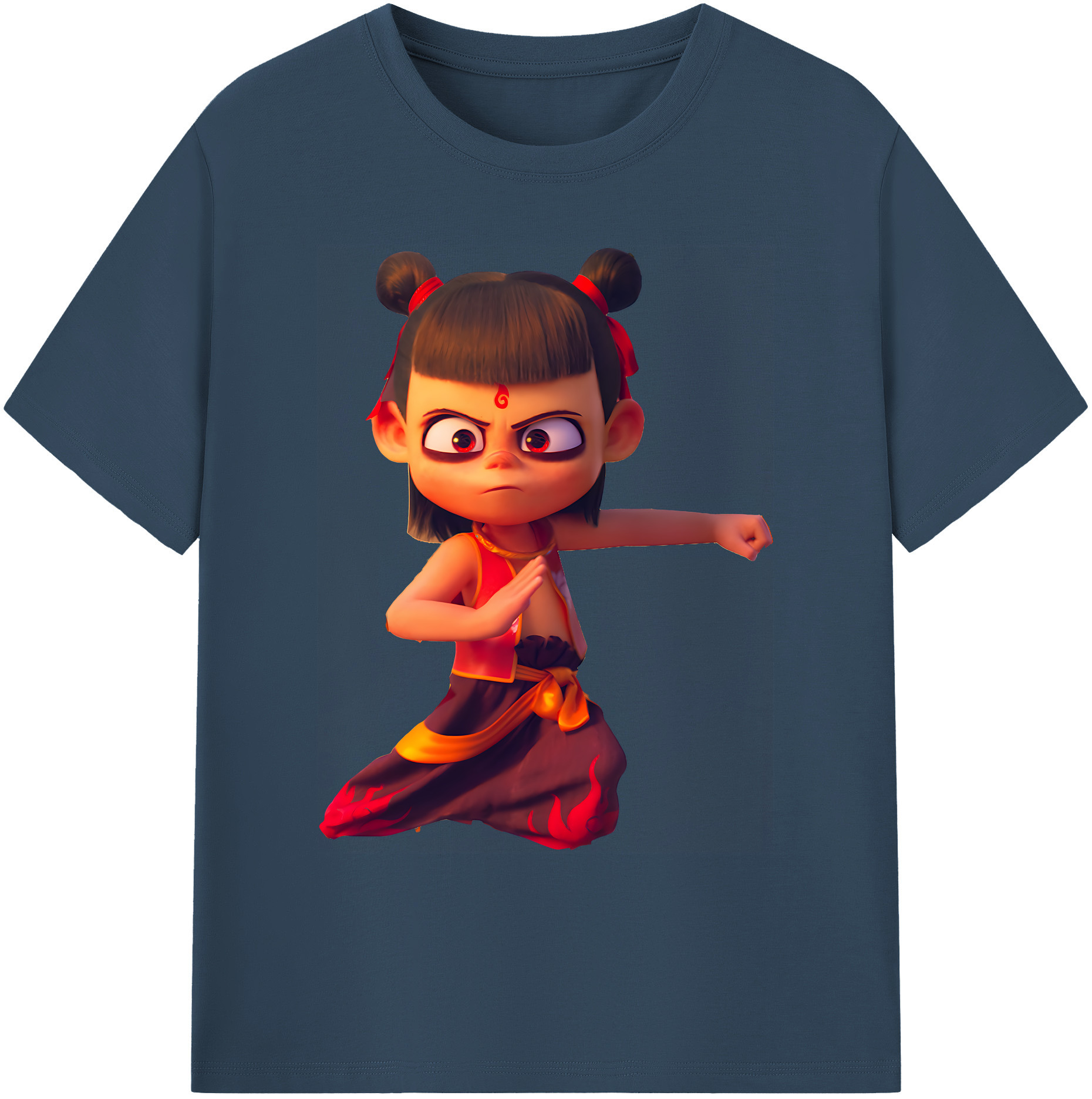 （画像用） Ne Zha 2 ナタ 魔童の大暴れ 綿100％ メンズ半袖Tシャツ｜肌触りやわらか＆通気性