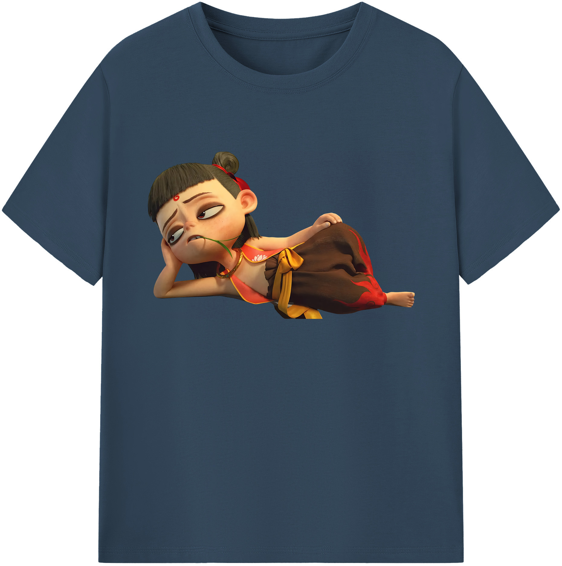 （画像用） Ne Zha 2 ナタ 魔童の大暴れ 綿100％ メンズ半袖Tシャツ｜肌触りやわらか＆通気性