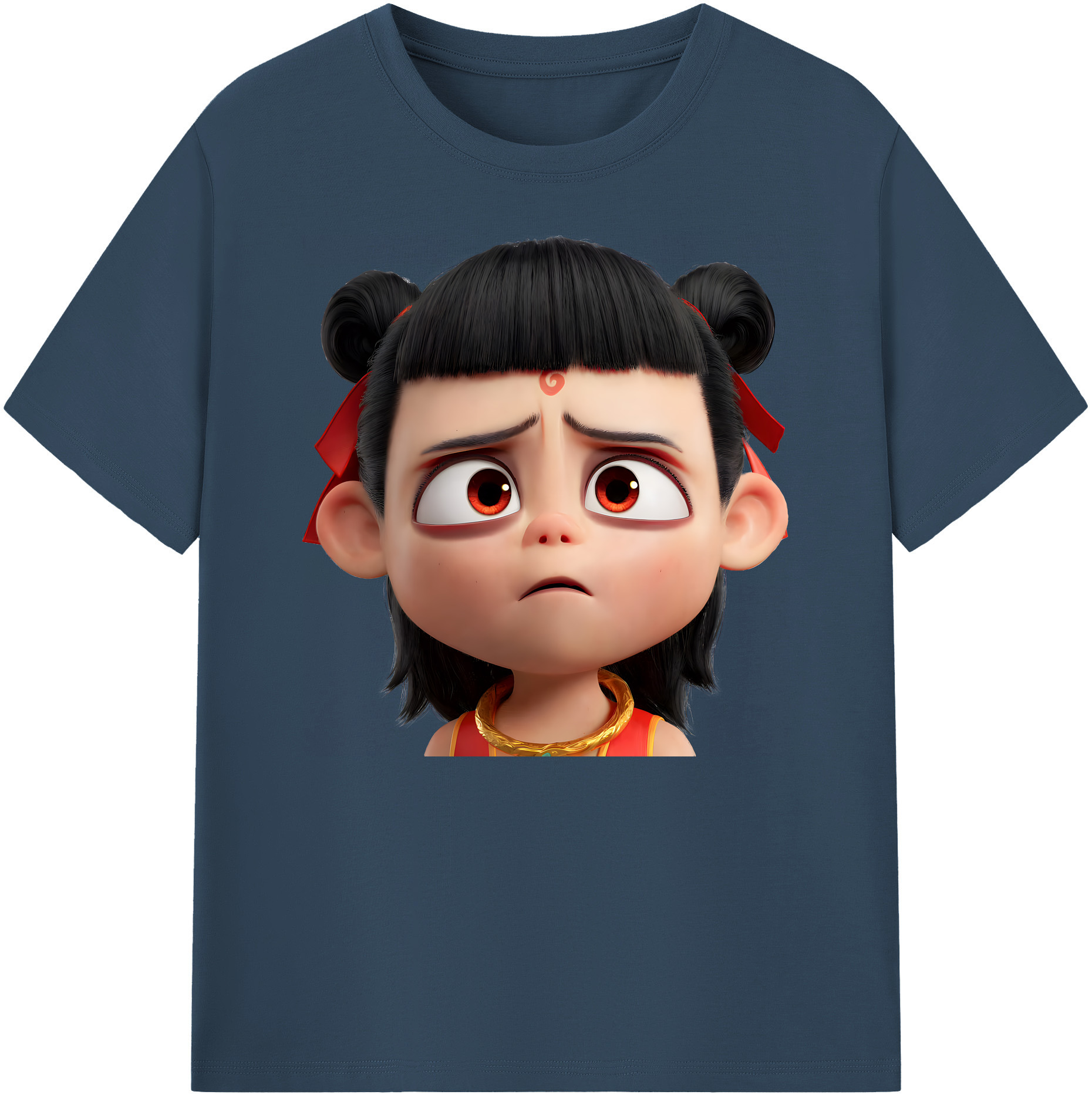 （画像用） Ne Zha 2 ナタ 魔童の大暴れ 綿100％ メンズ半袖Tシャツ｜肌触りやわらか＆通気性