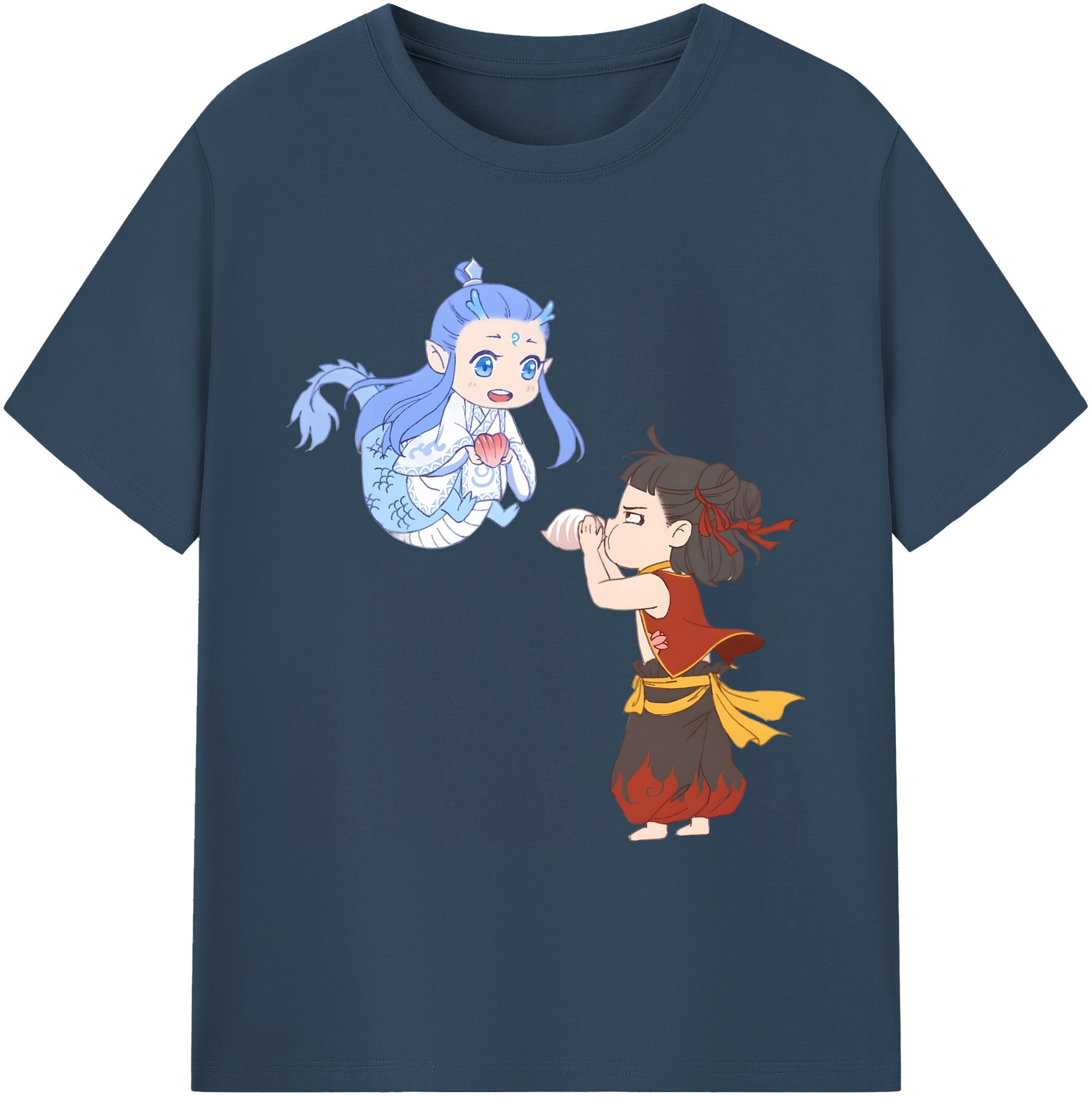 （画像用） Ne Zha 2 ナタ 魔童の大暴れ 綿100％ メンズ半袖Tシャツ｜肌触りやわらか＆通気性