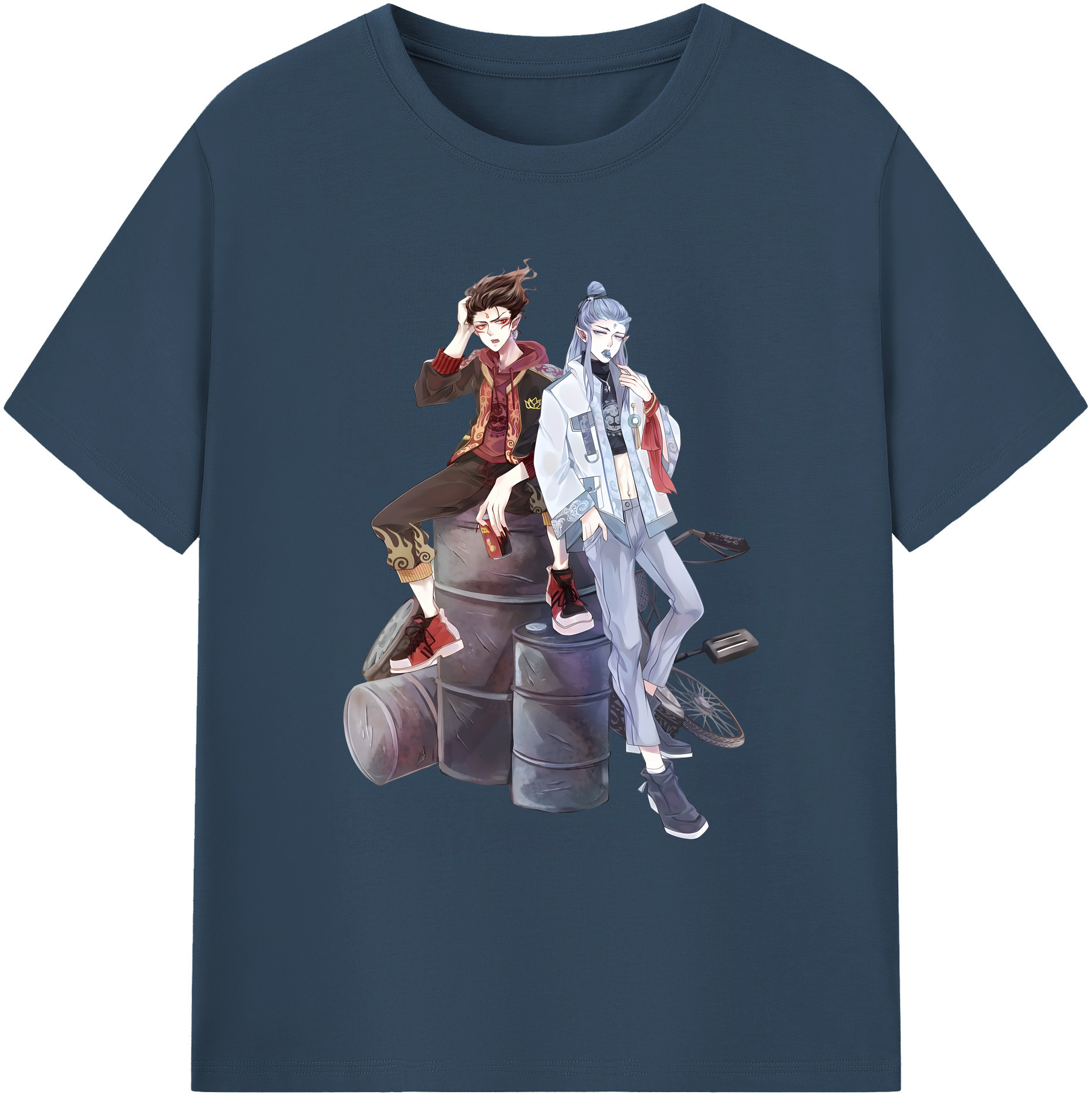 （画像用） Ne Zha 2 ナタ 魔童の大暴れ 綿100％ メンズ半袖Tシャツ｜肌触りやわらか＆通気性