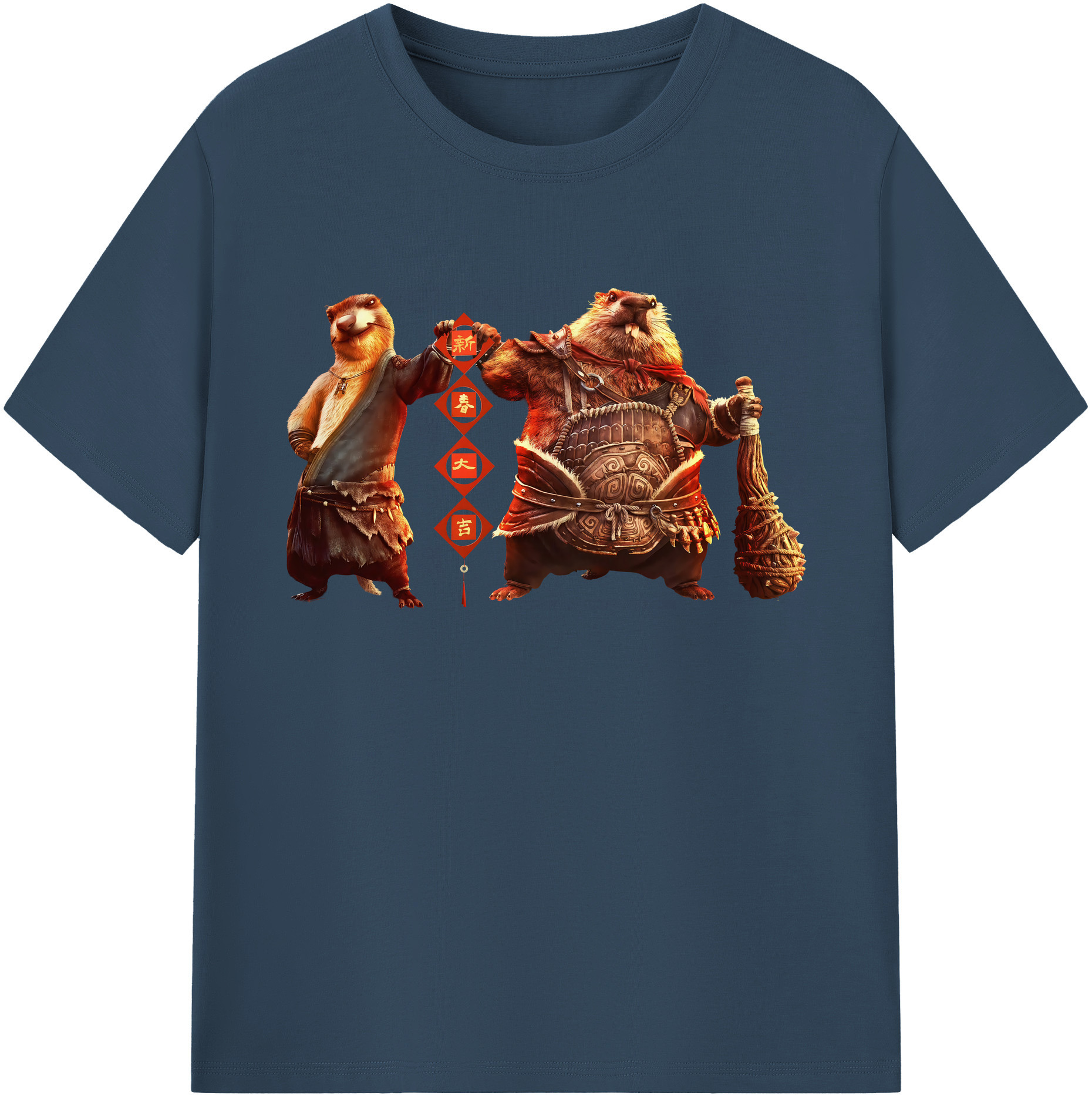 （画像用） Ne Zha 2 ナタ 魔童の大暴れ 綿100％ メンズ半袖Tシャツ｜肌触りやわらか＆通気性