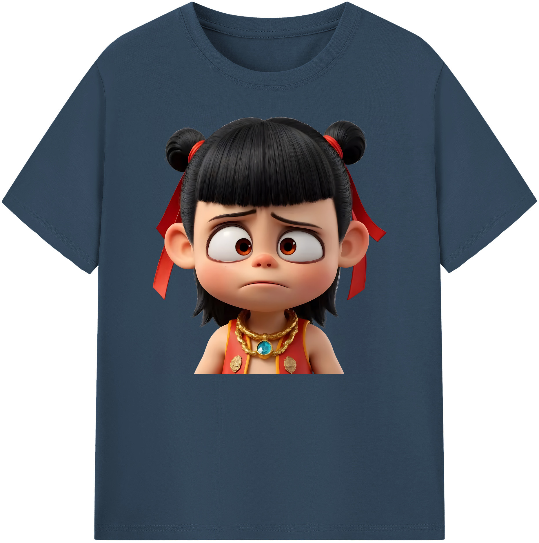 （画像用） Ne Zha 2 ナタ 魔童の大暴れ 綿100％ メンズ半袖Tシャツ｜肌触りやわらか＆通気性