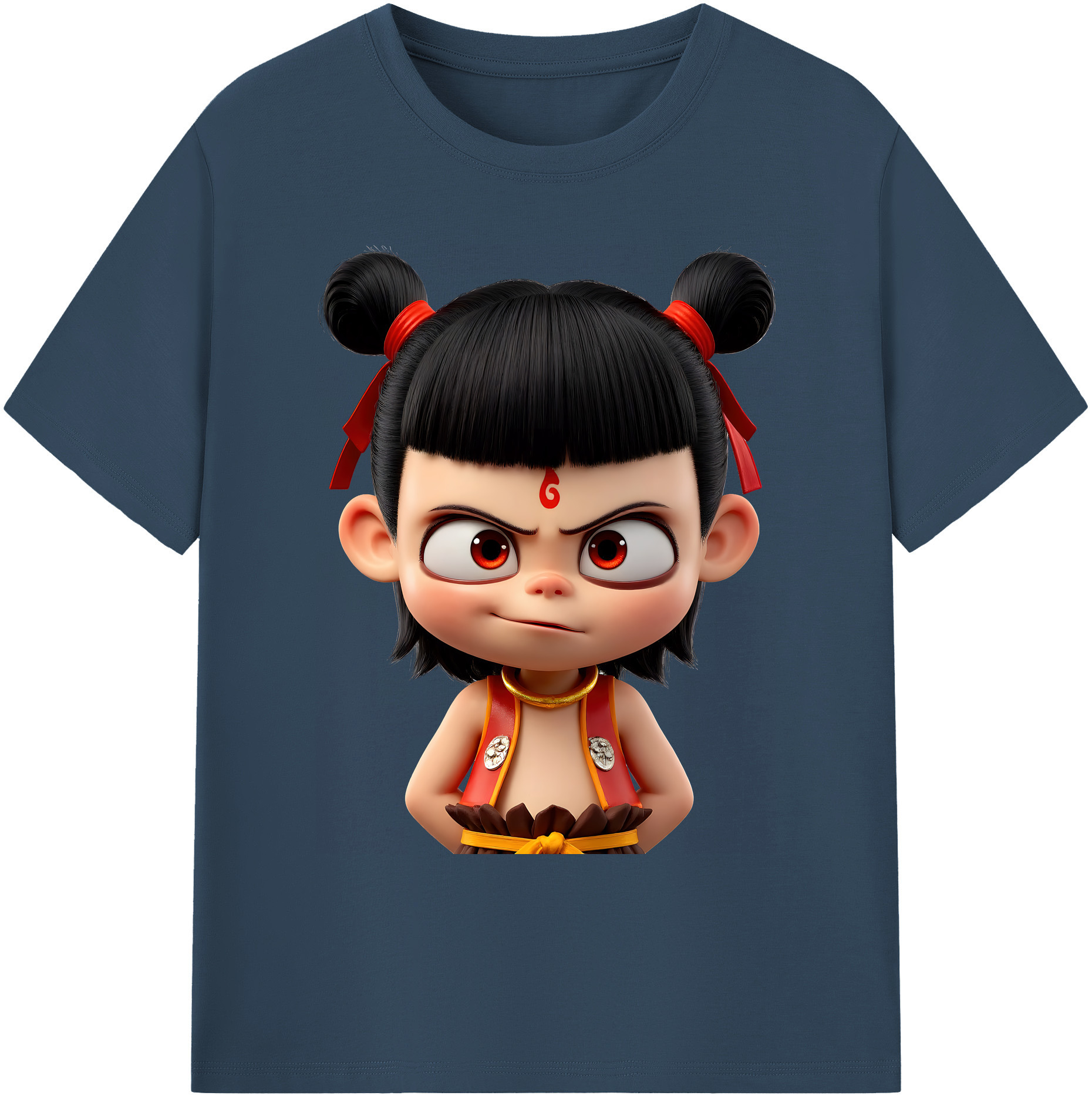 （画像用） Ne Zha 2 ナタ 魔童の大暴れ 綿100％ メンズ半袖Tシャツ｜肌触りやわらか＆通気性