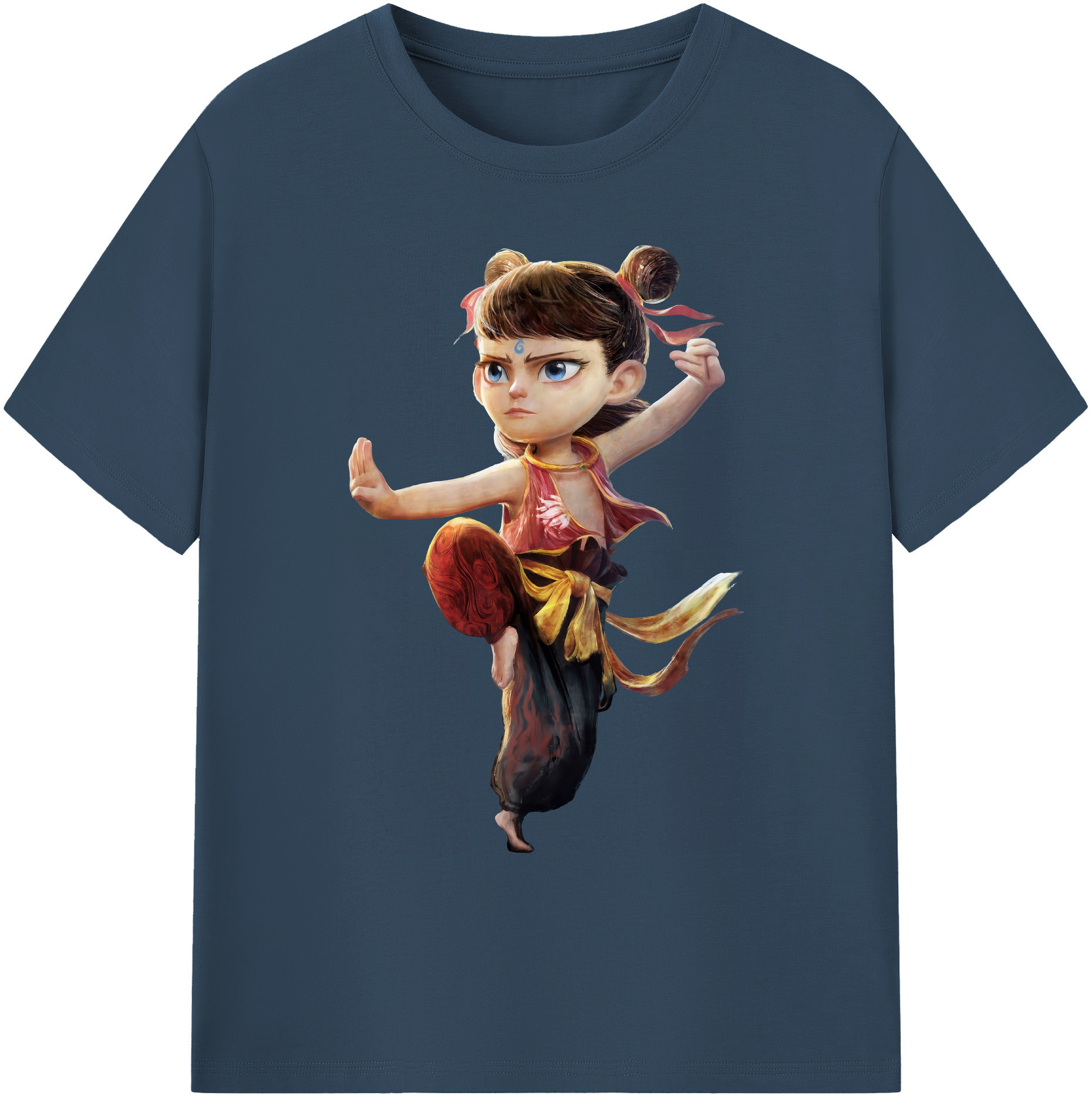 （画像用） Ne Zha 2 ナタ 魔童の大暴れ 綿100％ メンズ半袖Tシャツ｜肌触りやわらか＆通気性