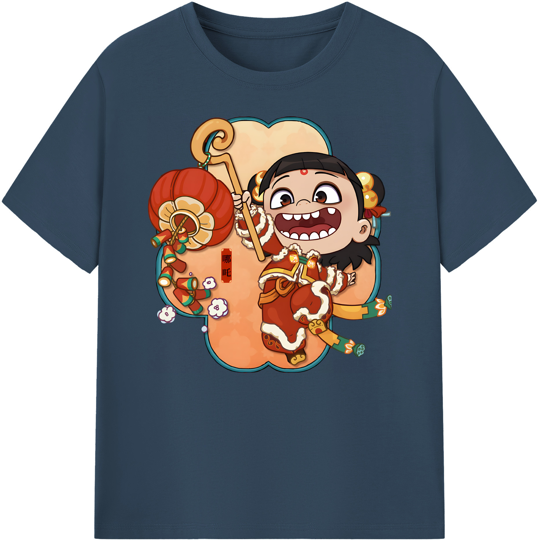 （画像用） Ne Zha 2 ナタ 魔童の大暴れ 綿100％ メンズ半袖Tシャツ｜肌触りやわらか＆通気性