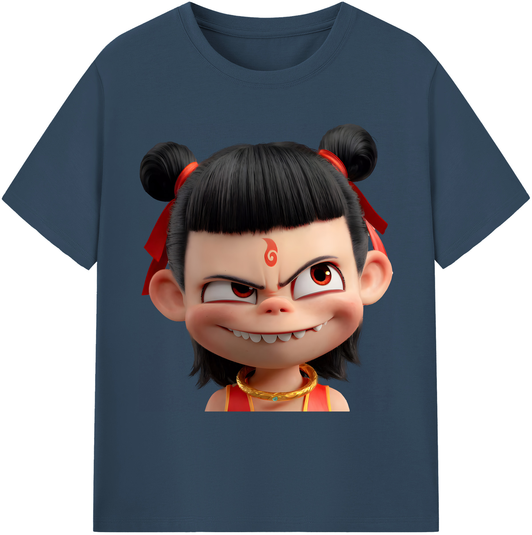（画像用） Ne Zha 2 ナタ 魔童の大暴れ 綿100％ メンズ半袖Tシャツ｜肌触りやわらか＆通気性