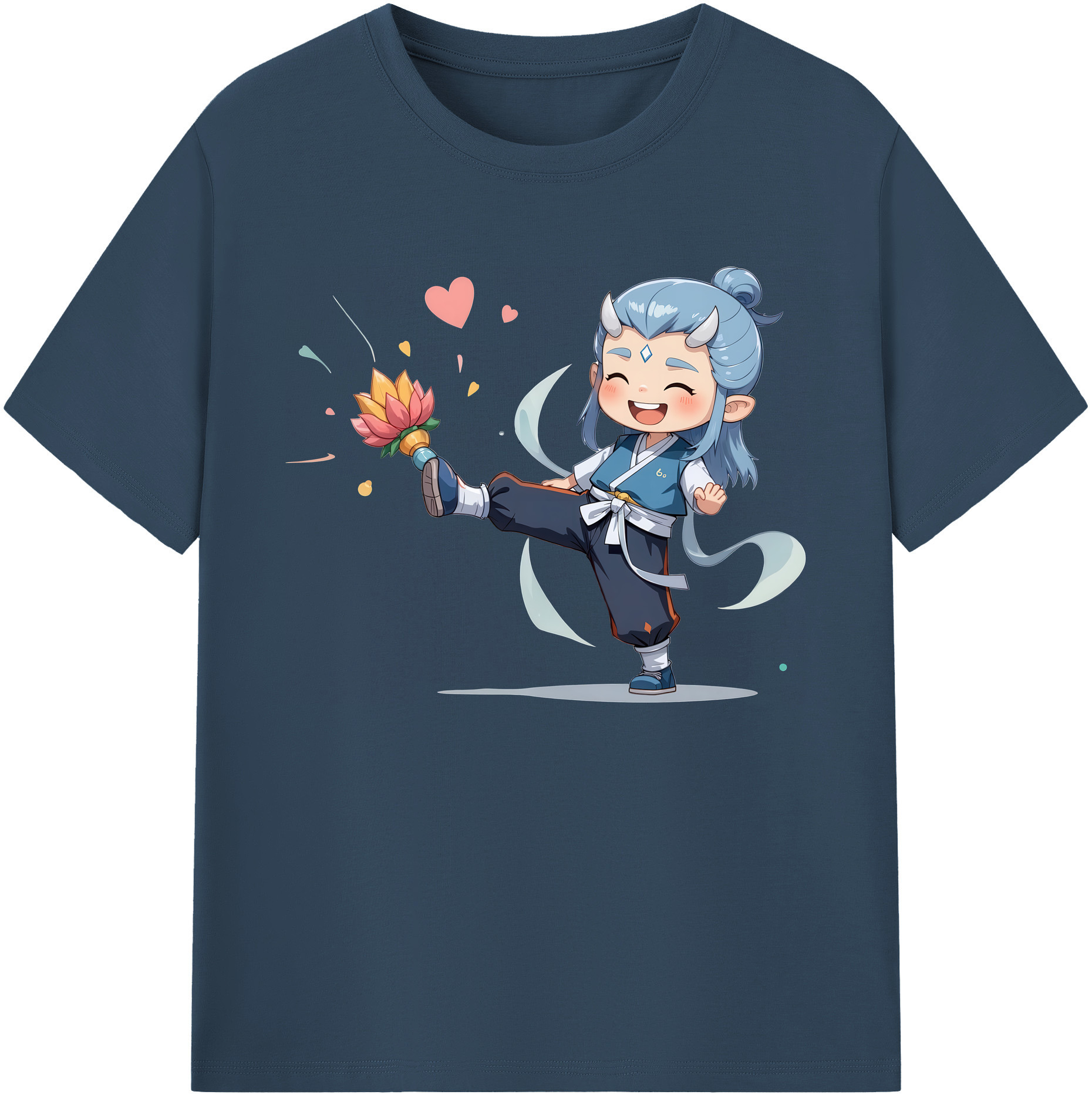 （画像用） Ne Zha 2 ナタ 魔童の大暴れ 綿100％ メンズ半袖Tシャツ｜肌触りやわらか＆通気性
