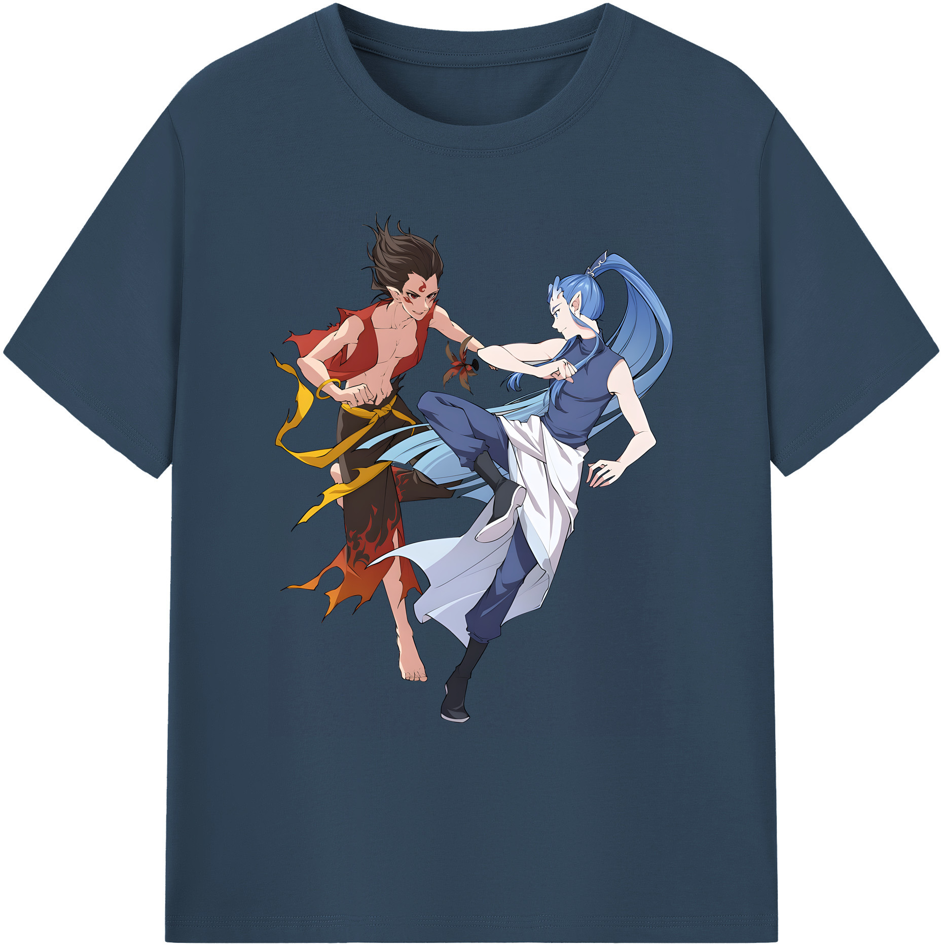 （画像用） Ne Zha 2 ナタ 魔童の大暴れ 綿100％ メンズ半袖Tシャツ｜肌触りやわらか＆通気性