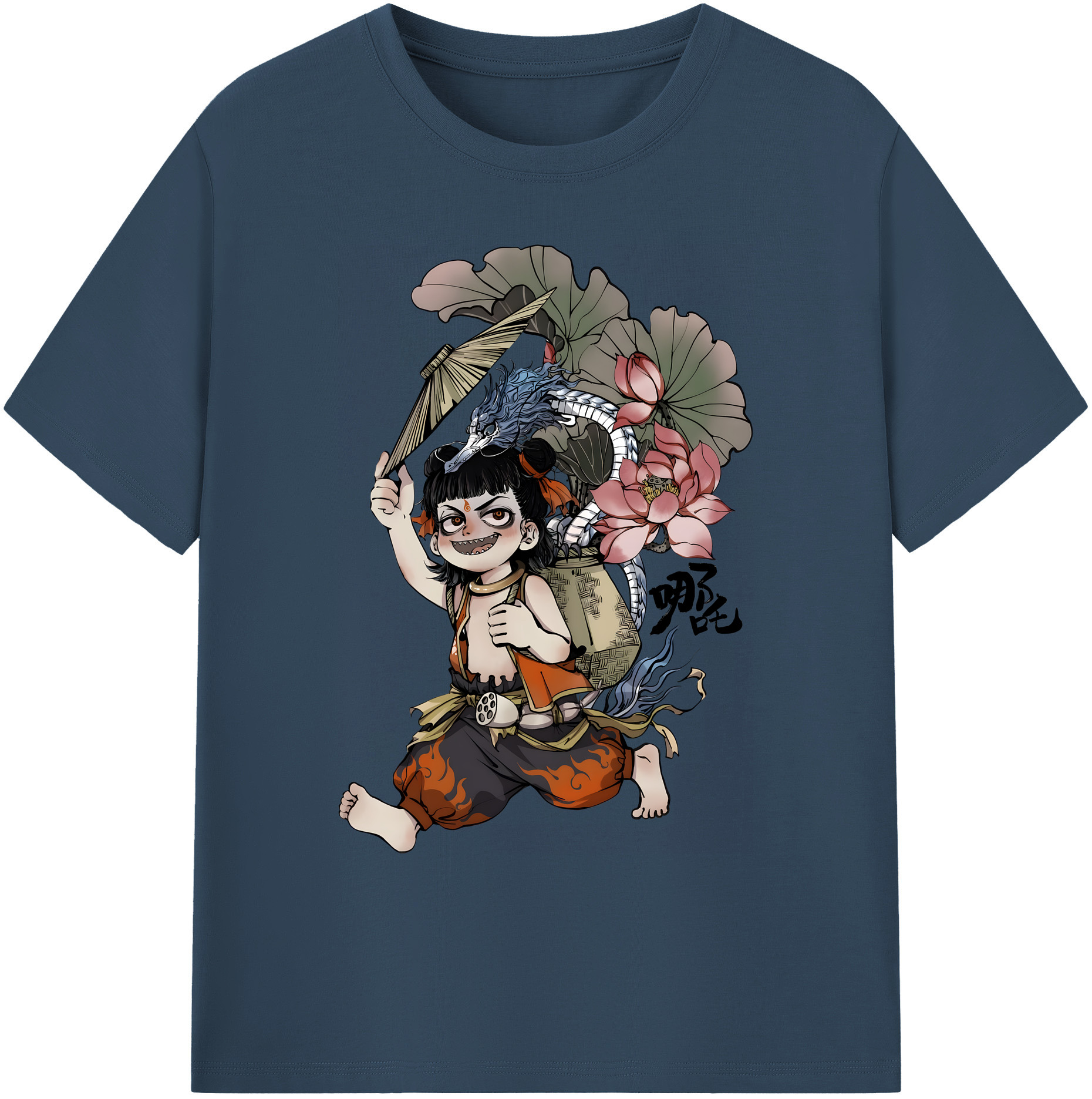 （画像用） Ne Zha 2 ナタ 魔童の大暴れ 綿100％ メンズ半袖Tシャツ｜肌触りやわらか＆通気性