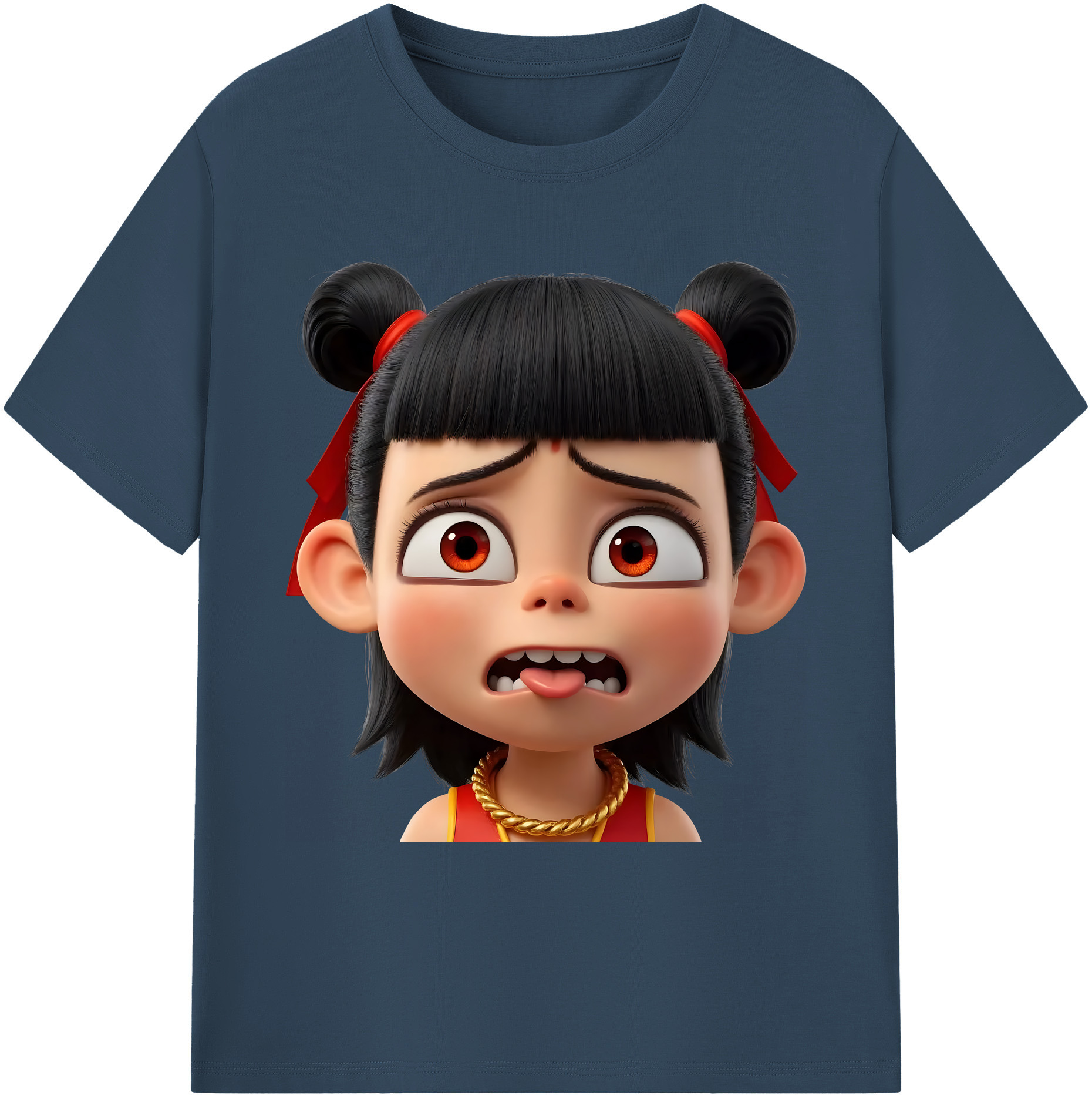 （画像用） Ne Zha 2 ナタ 魔童の大暴れ 綿100％ メンズ半袖Tシャツ｜肌触りやわらか＆通気性