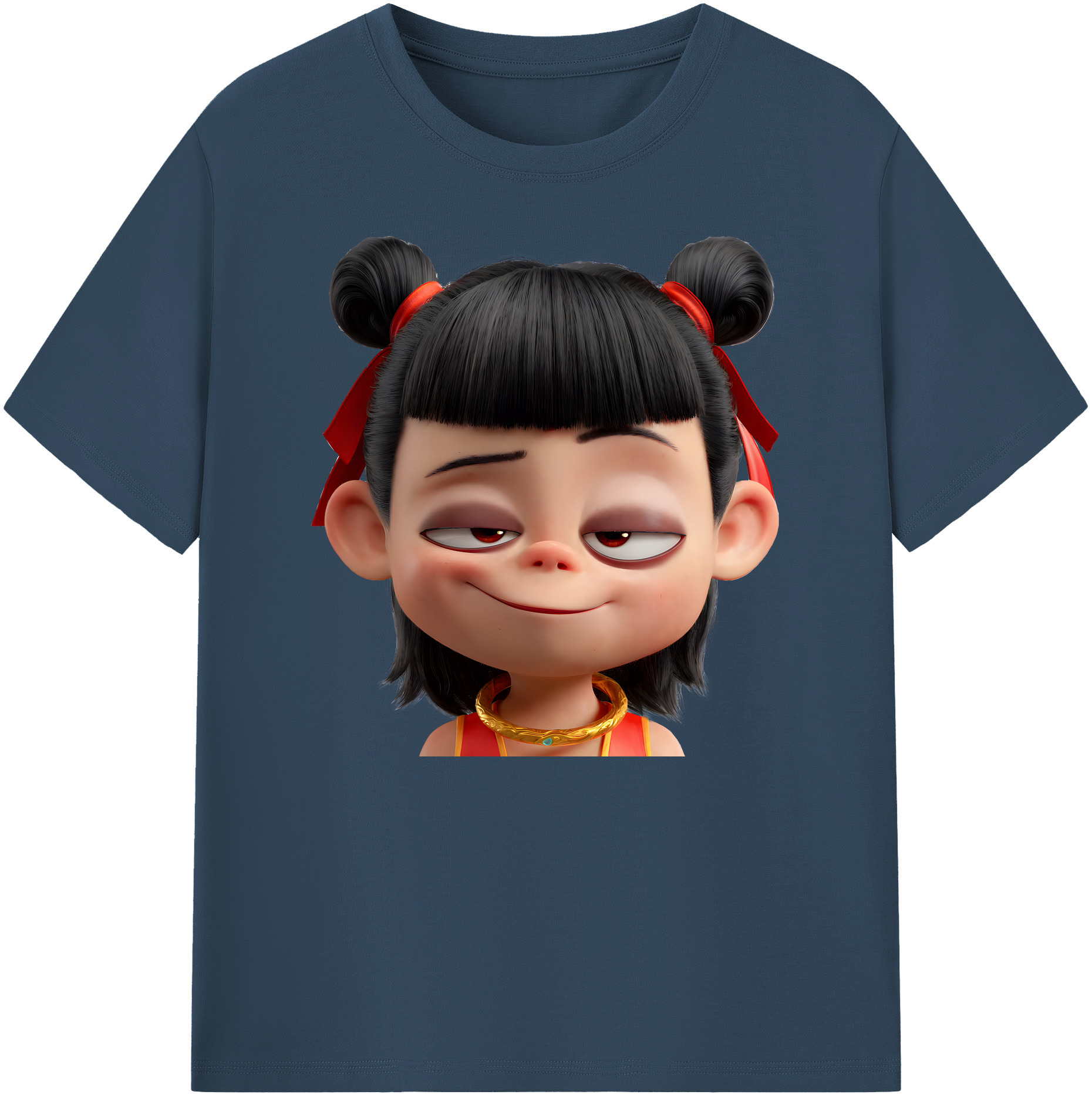 （画像用） Ne Zha 2 ナタ 魔童の大暴れ 綿100％ メンズ半袖Tシャツ｜肌触りやわらか＆通気性