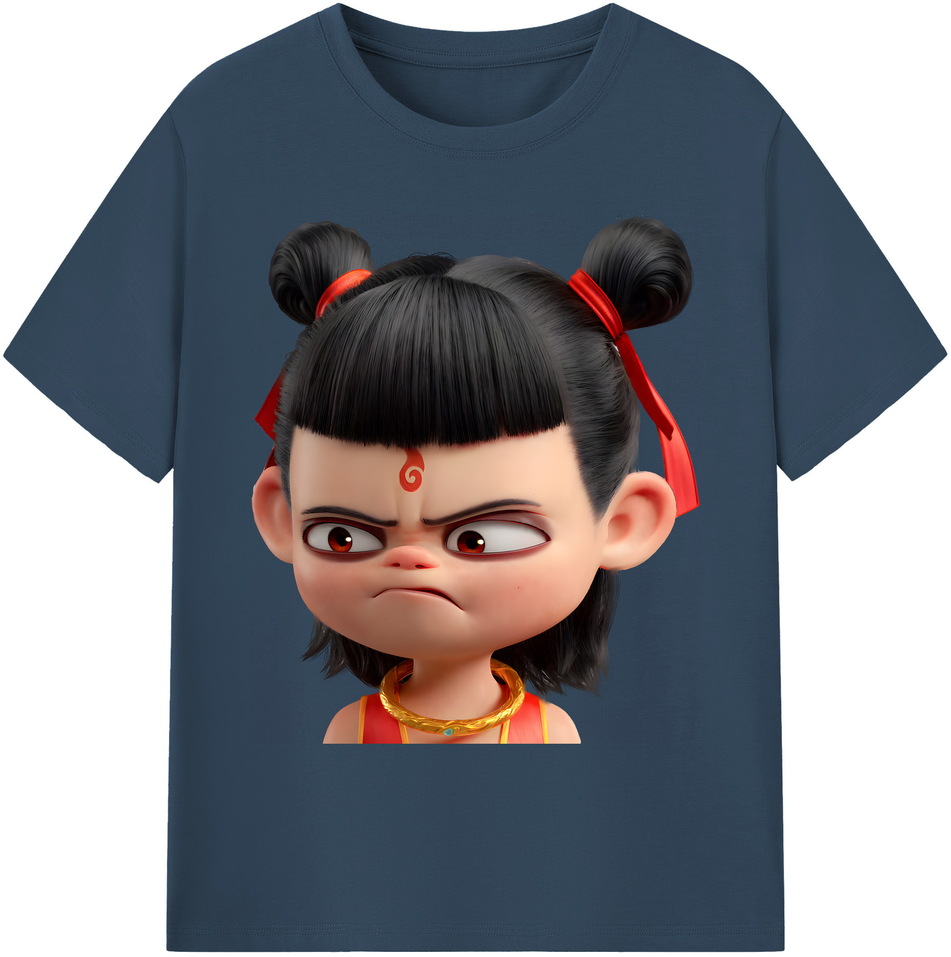 （画像用） Ne Zha 2 ナタ 魔童の大暴れ 綿100％ メンズ半袖Tシャツ｜肌触りやわらか＆通気性